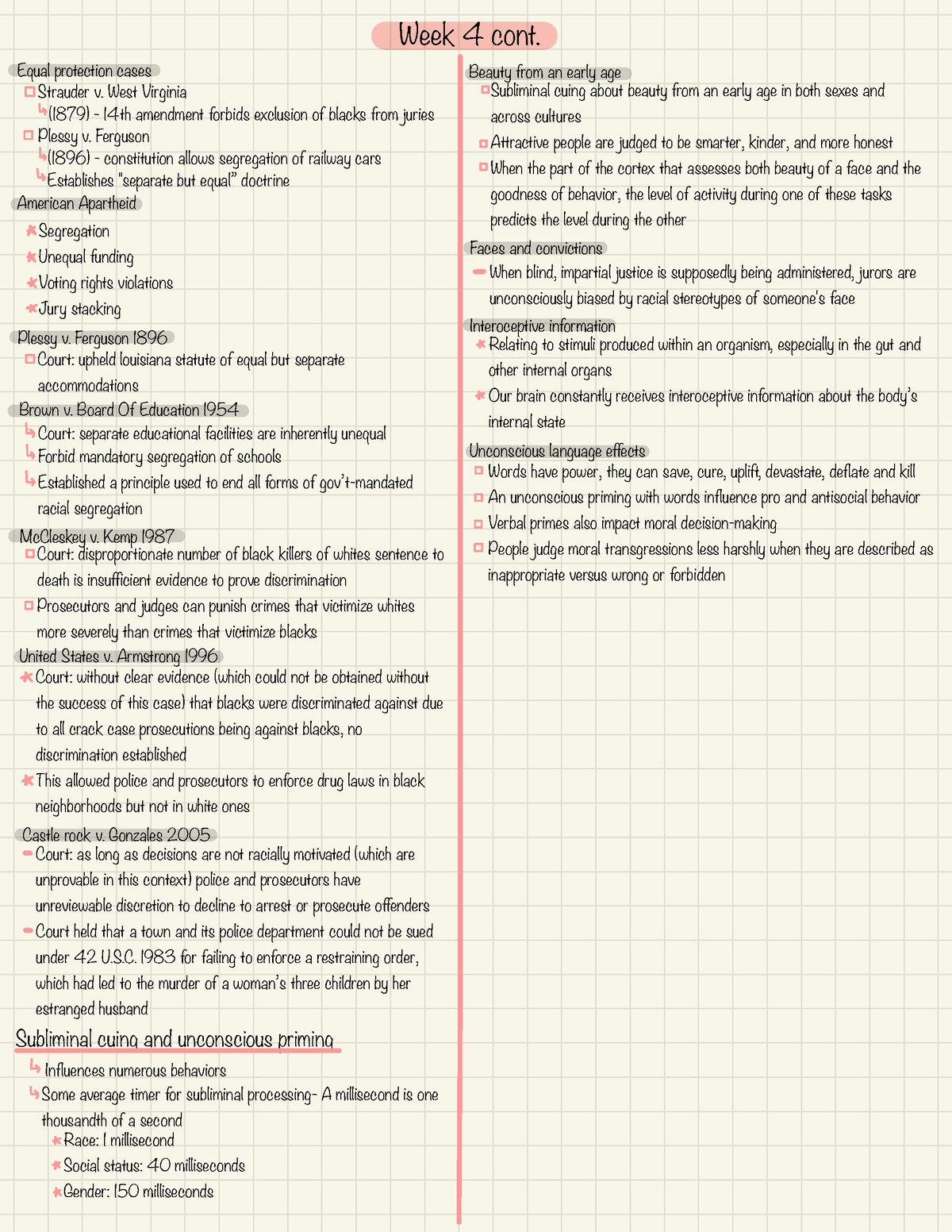 Criminology 4 Week 4 continued Equal protection cases Week 4 cont