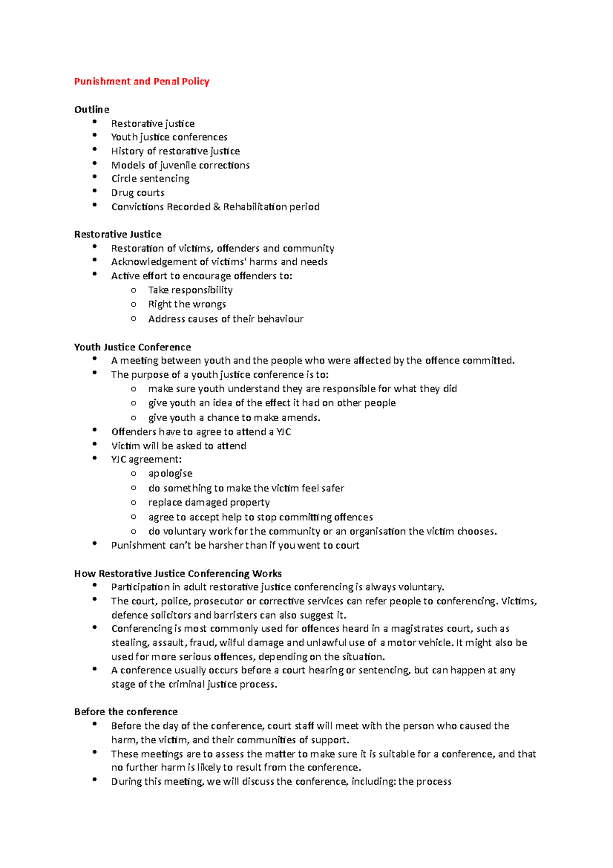 Week 4 - Full Notes On Lecture 4 Of JSB207 - Punishment And Penal ...