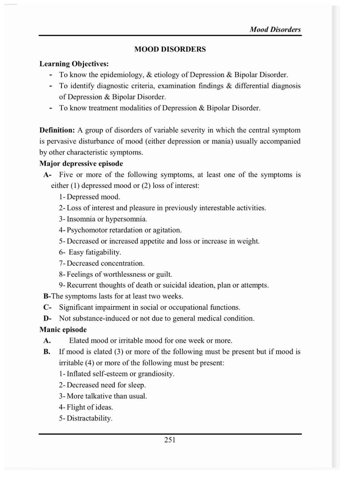 Mood disorder - central nervous system - Studocu