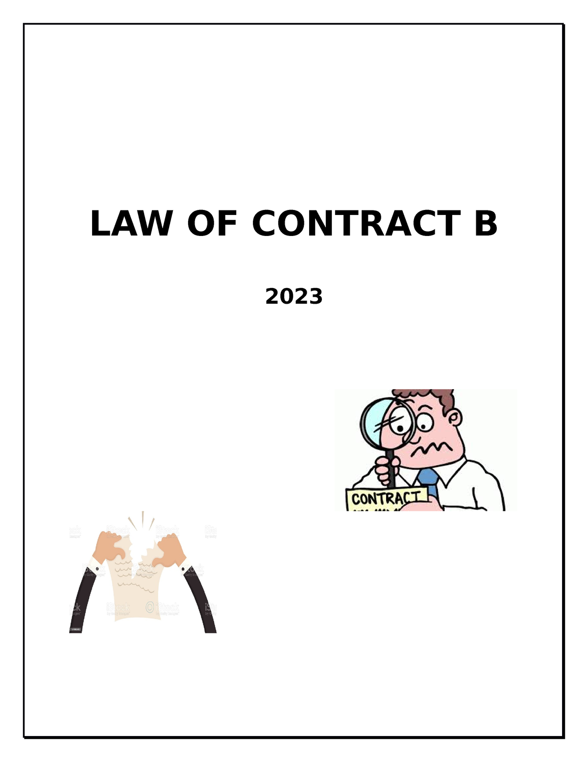 Contract B Course Outline AND Reading LIST 2023 - LAW OF CONTRACT B ...