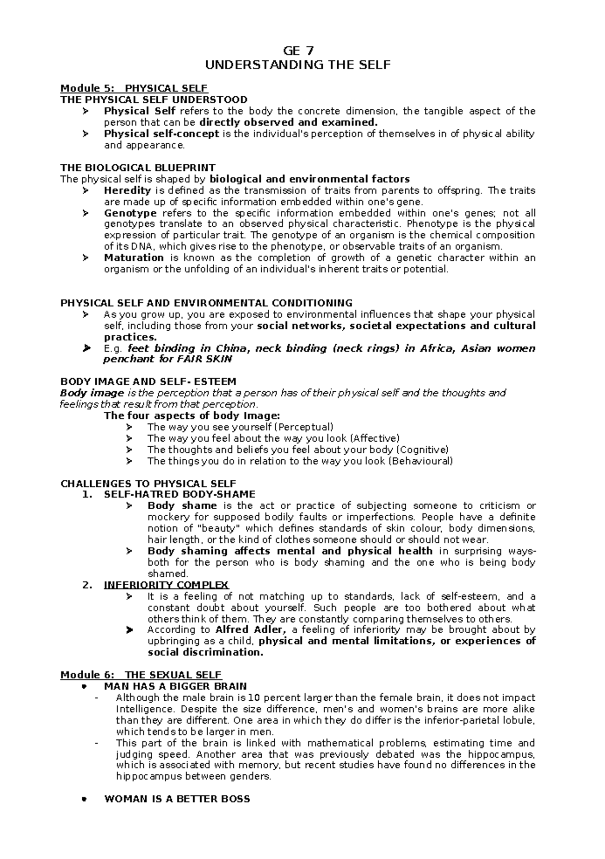 UTS Reviewer - Midterms - GE 7 UNDERSTANDING THE SELF Module 5 ...