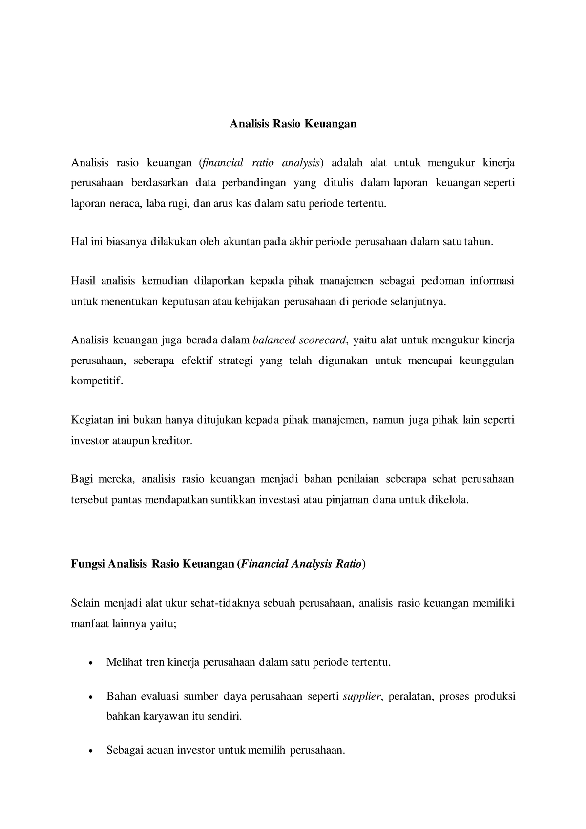 Analisis Rasio Keuangan - Analisis Rasio Keuangan Analisis Rasio ...