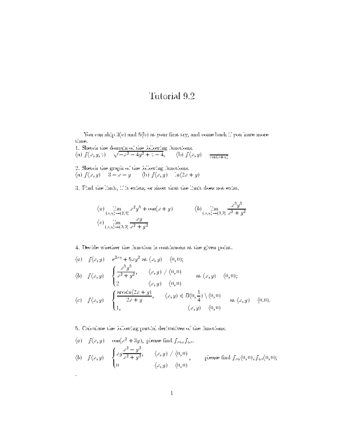 Tutorial 09 - Tutorial 9. 2 You can skip 3 (c) and 5 (b) at your first ...