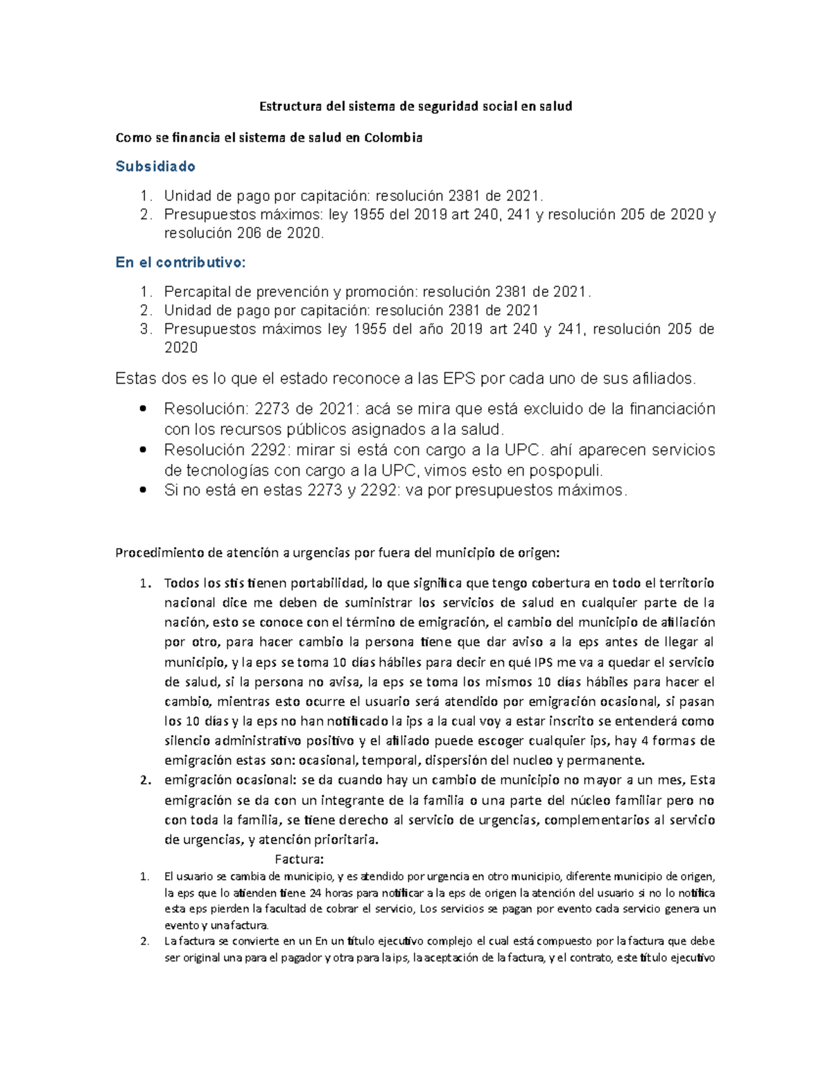 Apuntes Seguridad Social En Salud Estructura Del Sistema De Seguridad