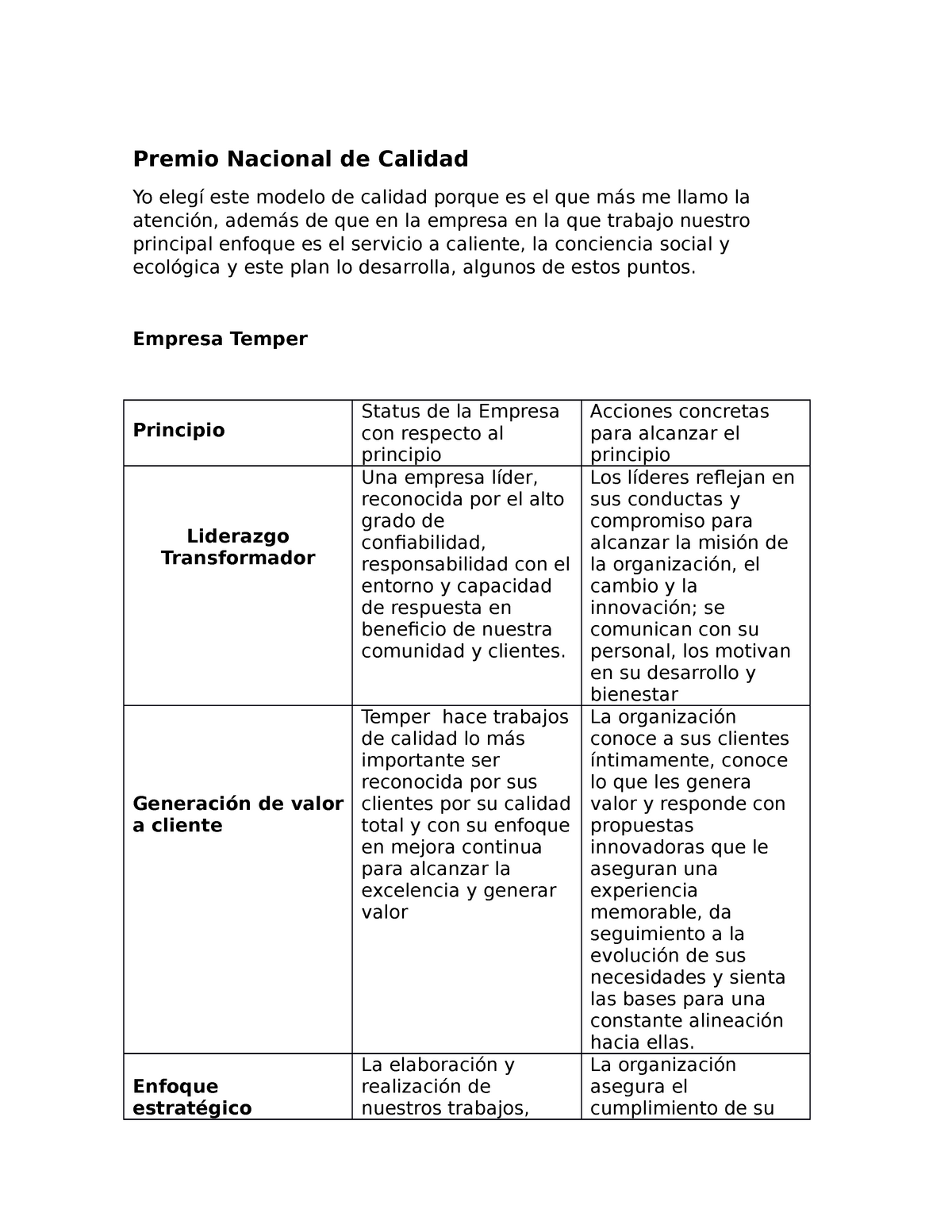 FORO Modelos DE Calidad - Premio Nacional de Calidad Yo elegí este modelo  de calidad porque es el - Studocu