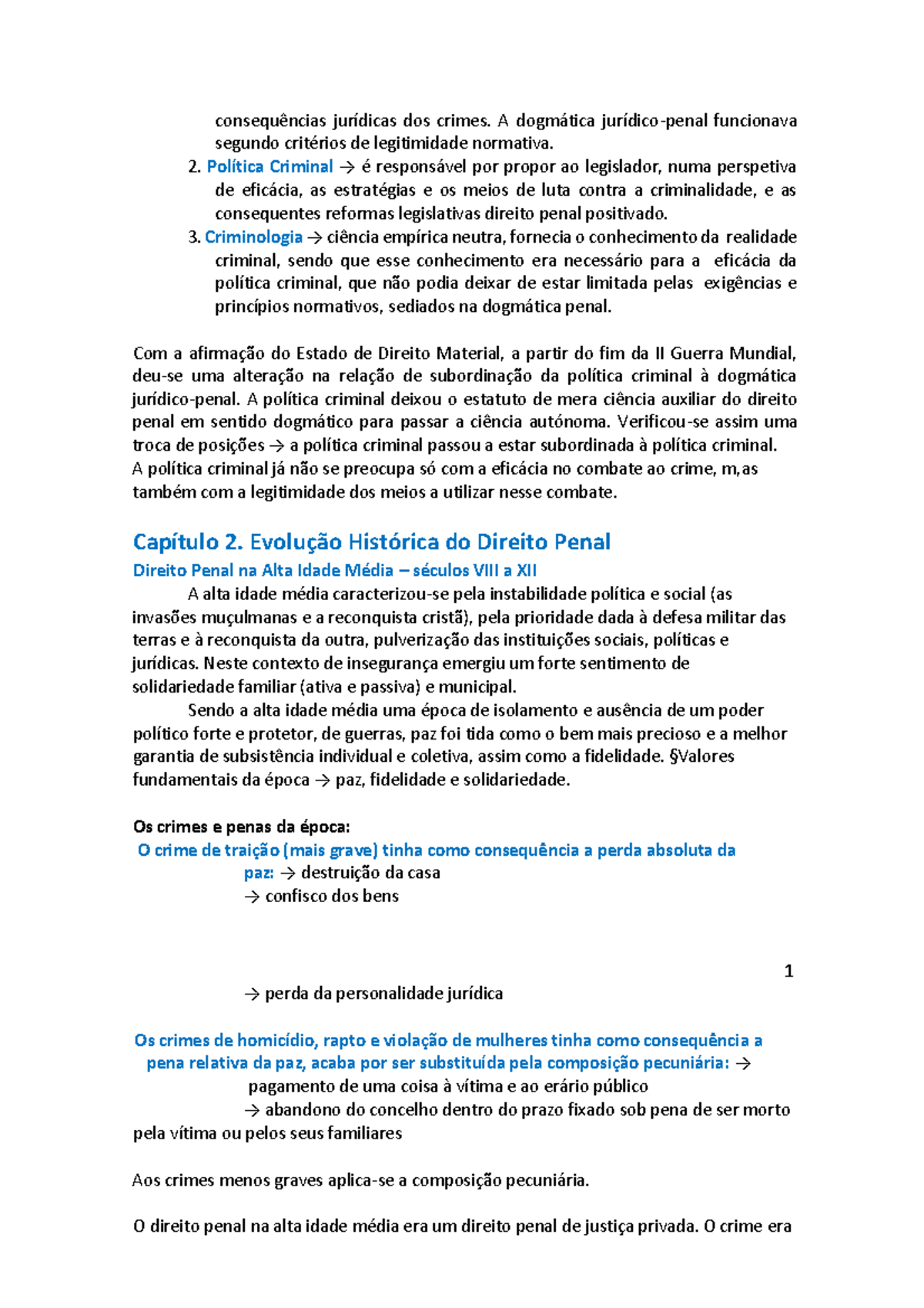 Direito Penal teste 1 - olikhytygyh - consequÍncias jurÌdicas dos ...