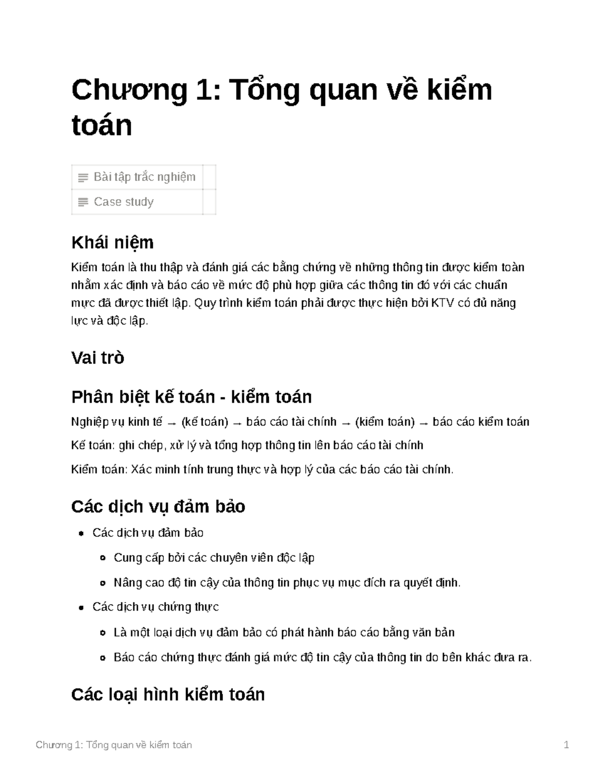 Chng 1 Tng Quan V Kim Ton - Tổng Quan Về Kiểm Toán - Chương 1 Nguyên Lý ...