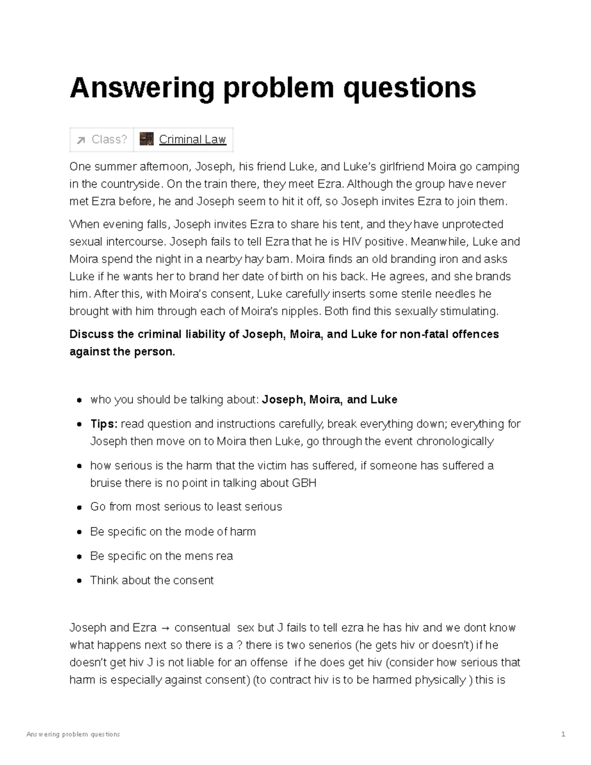 Criminalanswerproblems - Answering Problem Questions 1 Answering ...