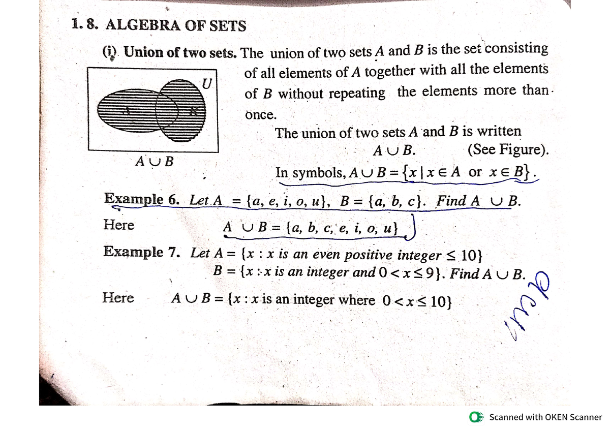 Algebra Of Sets - Study Notes - B.A Economics - Studocu