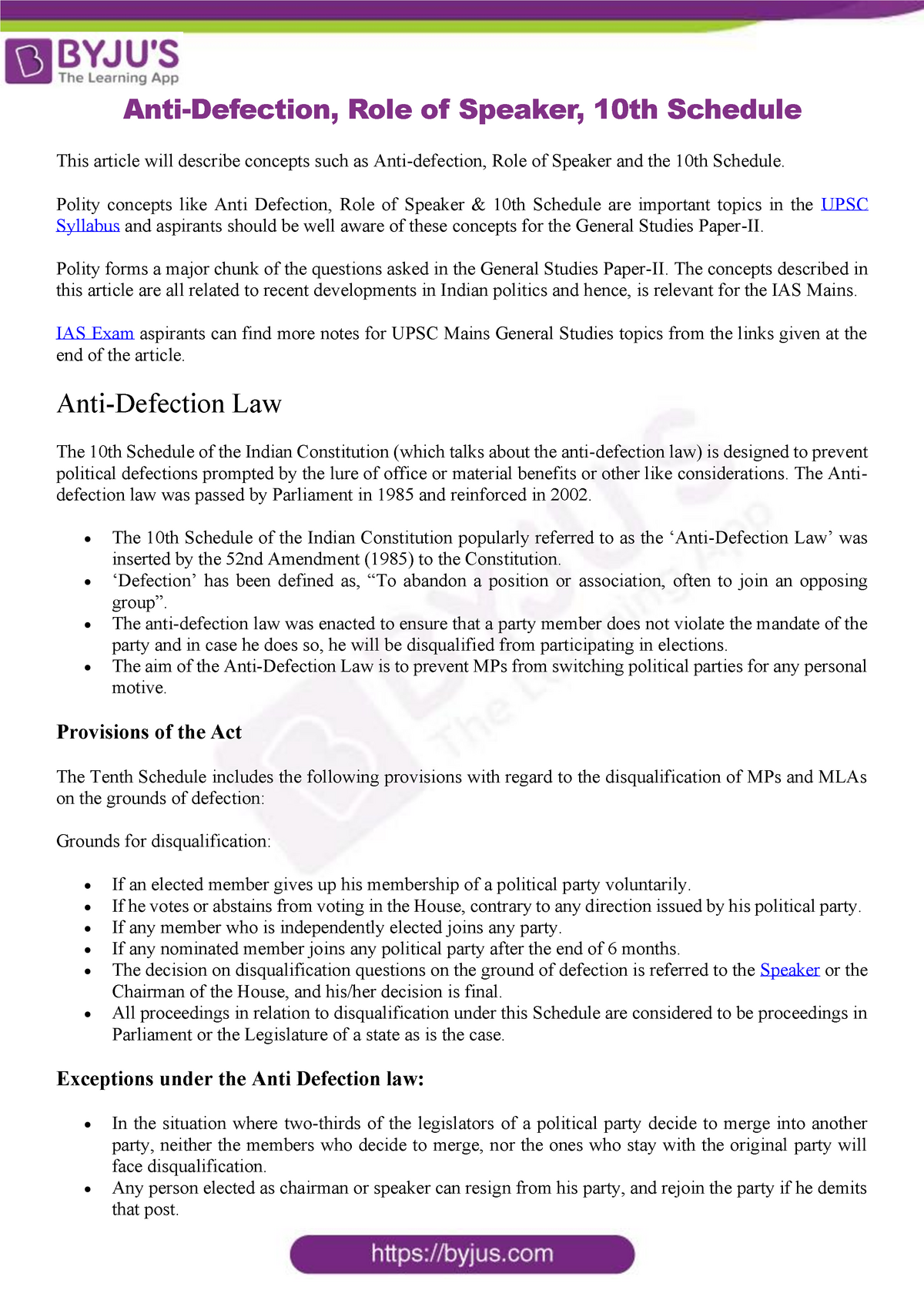 anti-defection-upsc-notes-anti-defection-role-of-speaker-10th