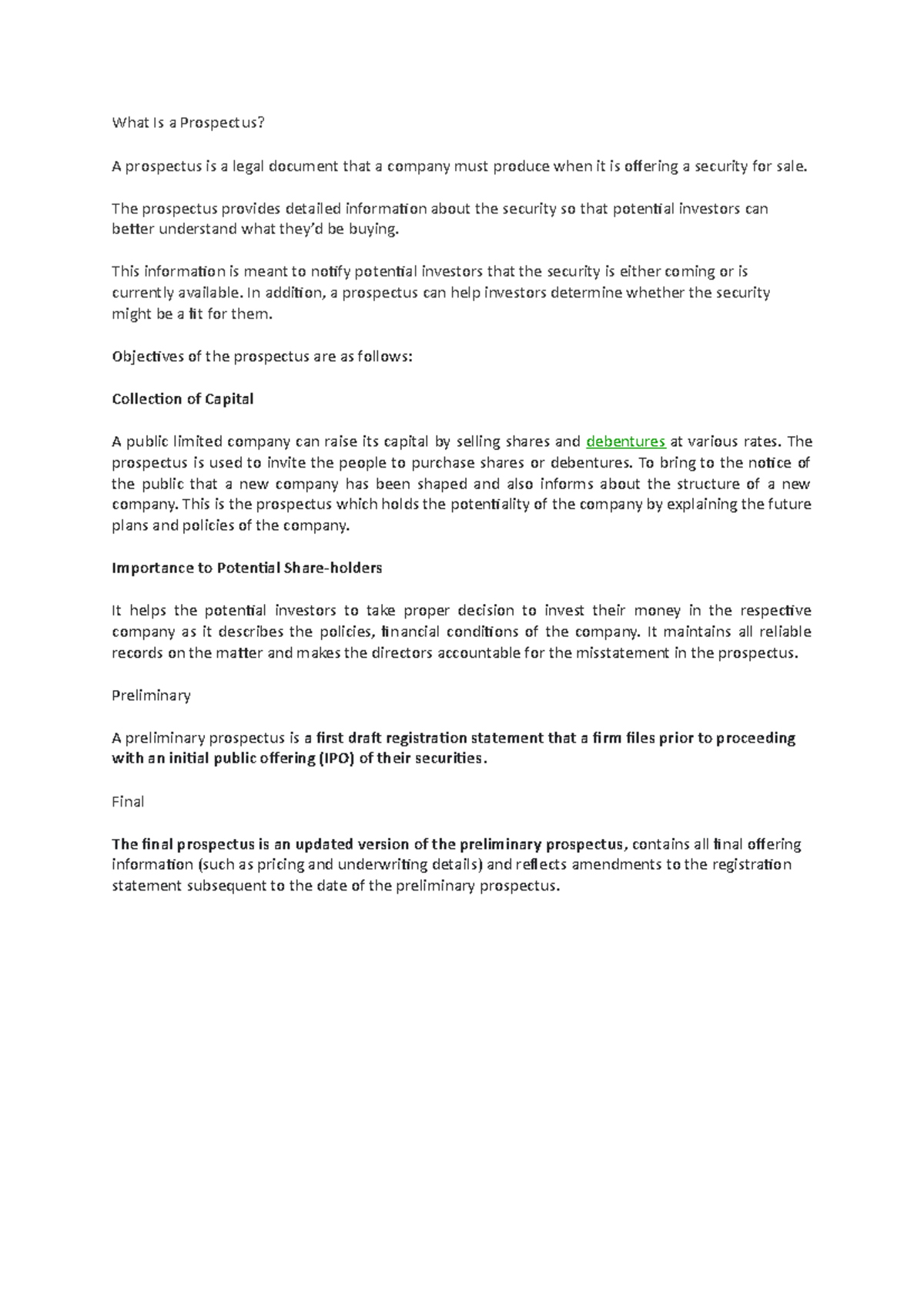 LAW PPt content (Auto Recovered) - What Is a Prospectus? A prospectus ...