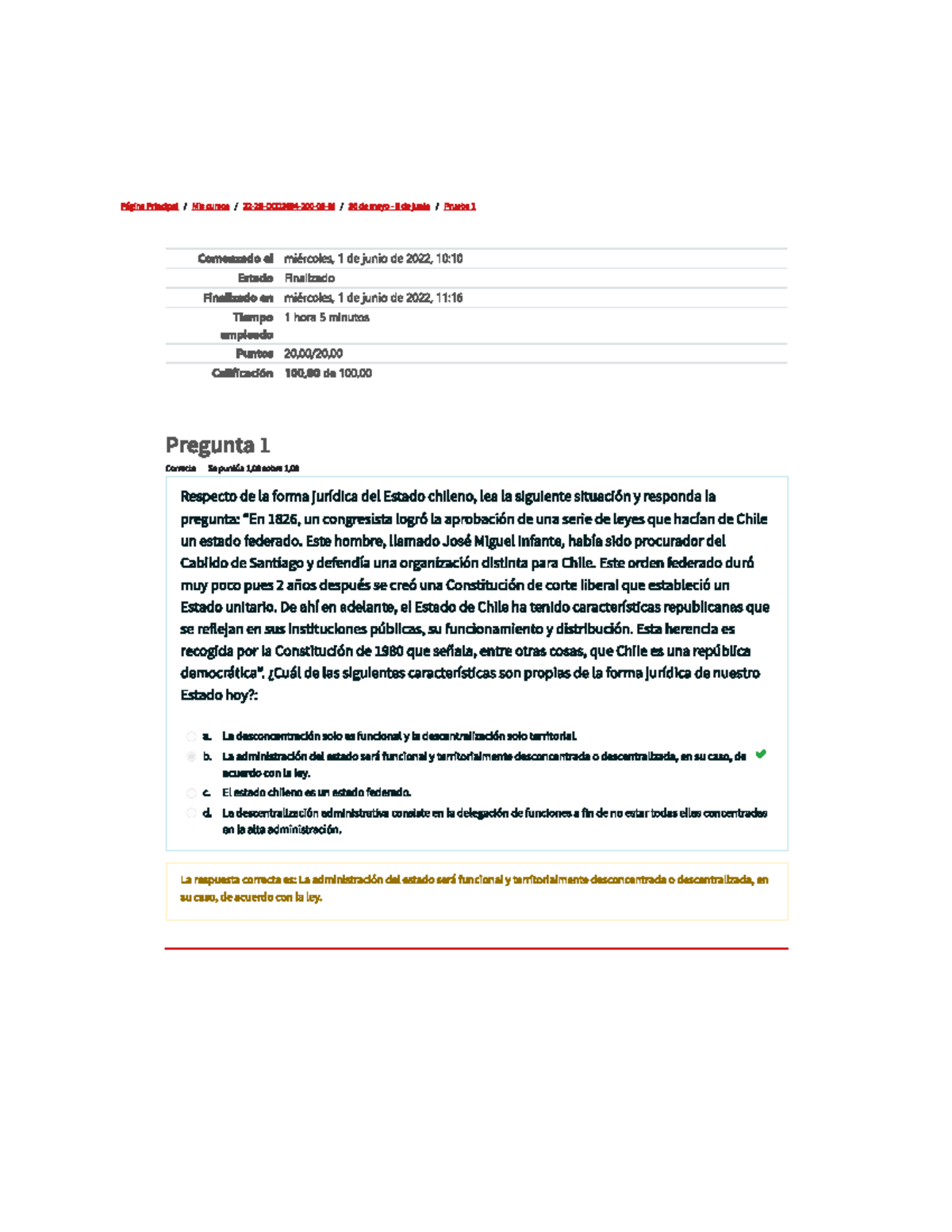 Prueba n°1 Derecho Constitucional 1 - Studocu