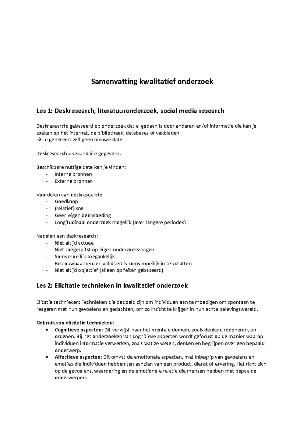 Samenvatting Kwalitatief Onderzoek - Beschikbare Nuttige Date Kan Je ...