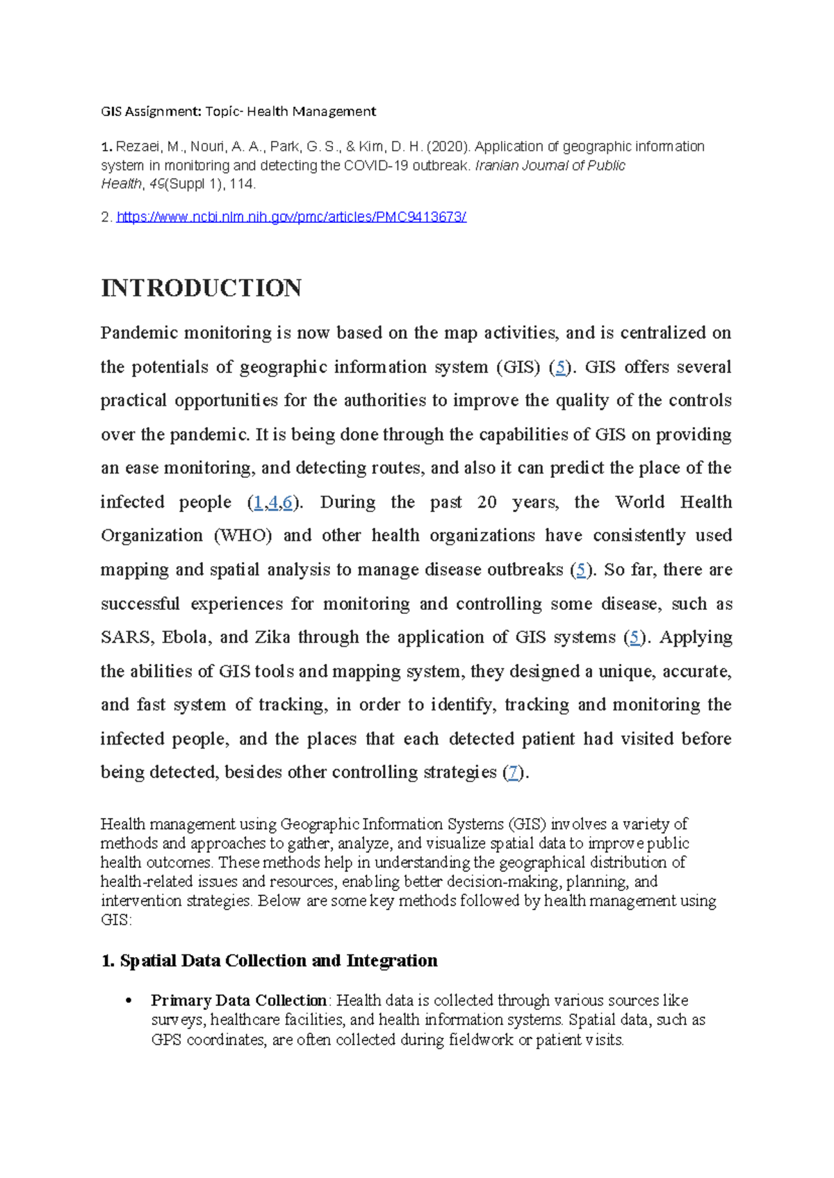 GIS Assignment - rEMOTE SENSING FOR ENVIRONMENTAL STUDIES - GIS ...