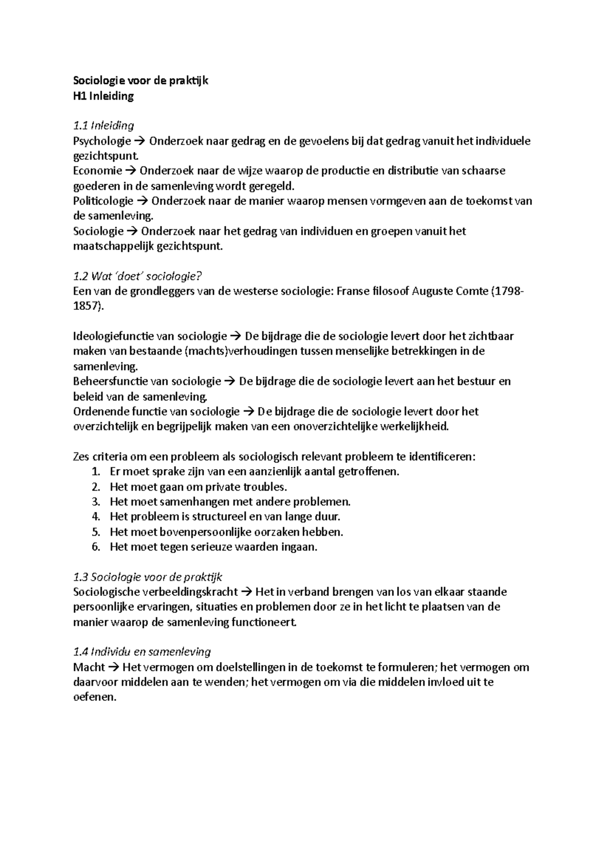 Samenvatting Sociologie Voor De Praktijk - Sociologie Voor De Praktijk ...