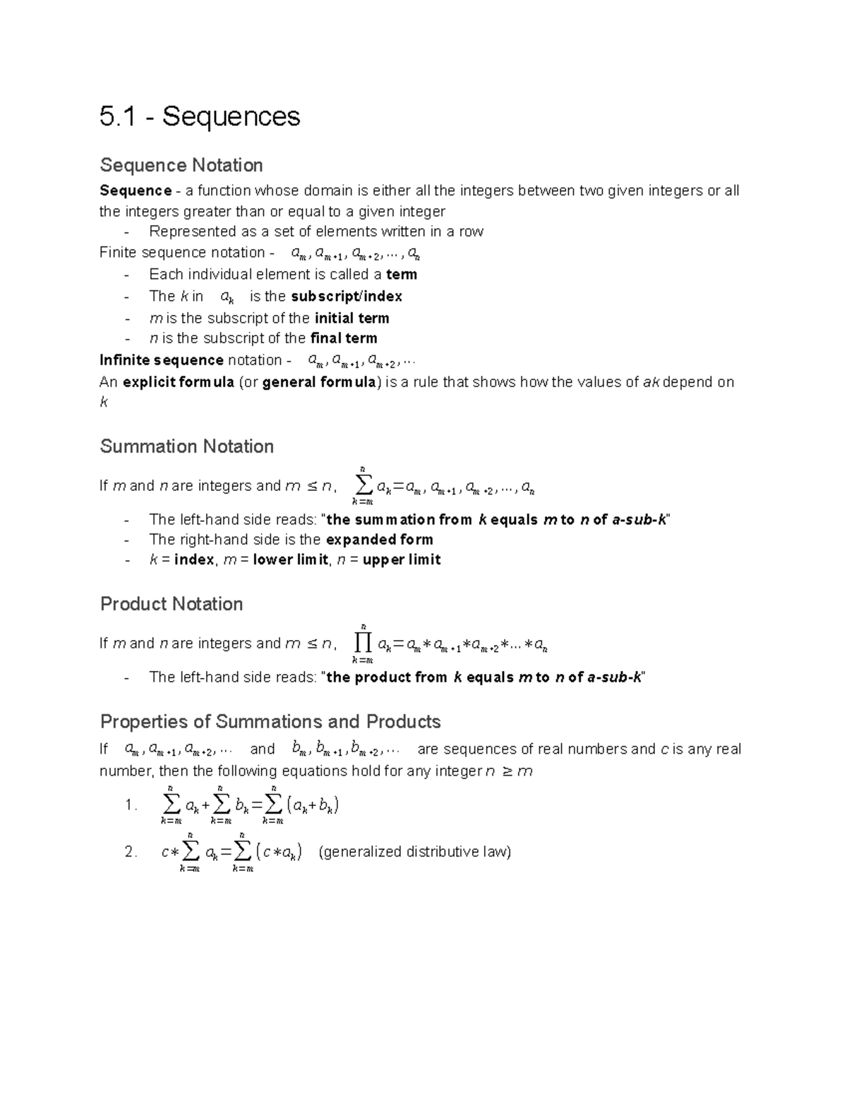 Discrete Mathematics with Applications: Section 5.1-5.4, 5.6, 5.7, 6.1 ...