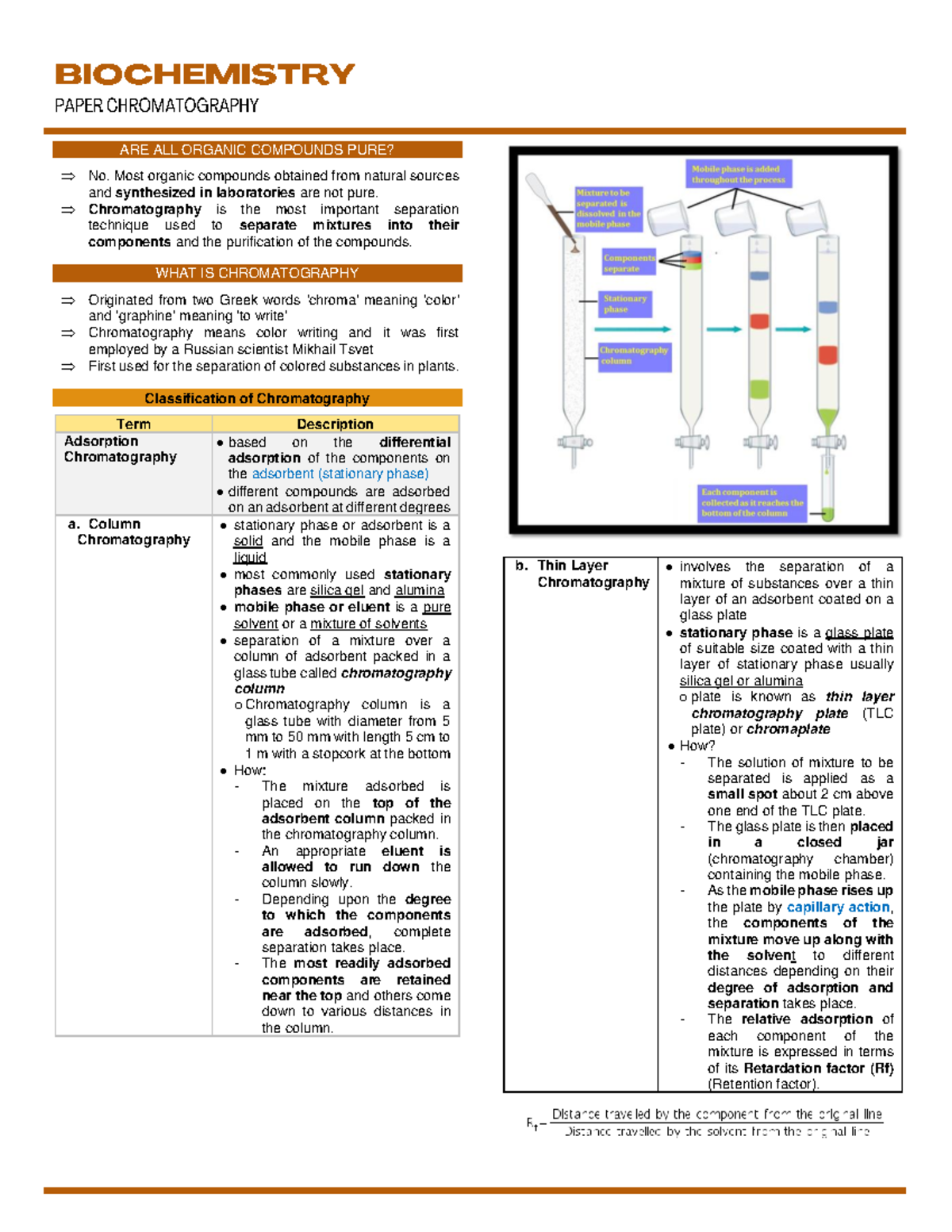 Biochemistry L Paper chromatography ARE ALL ORGANIC COMPOUNDS PURE