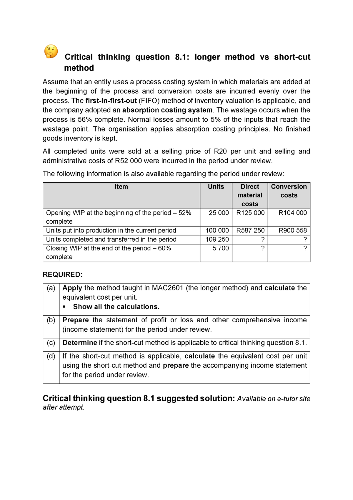 critical thinking questions for class 8