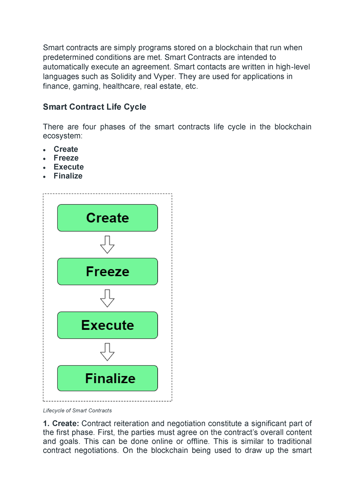 Smart contract-life cycle - Smart contracts are simply programs stored ...