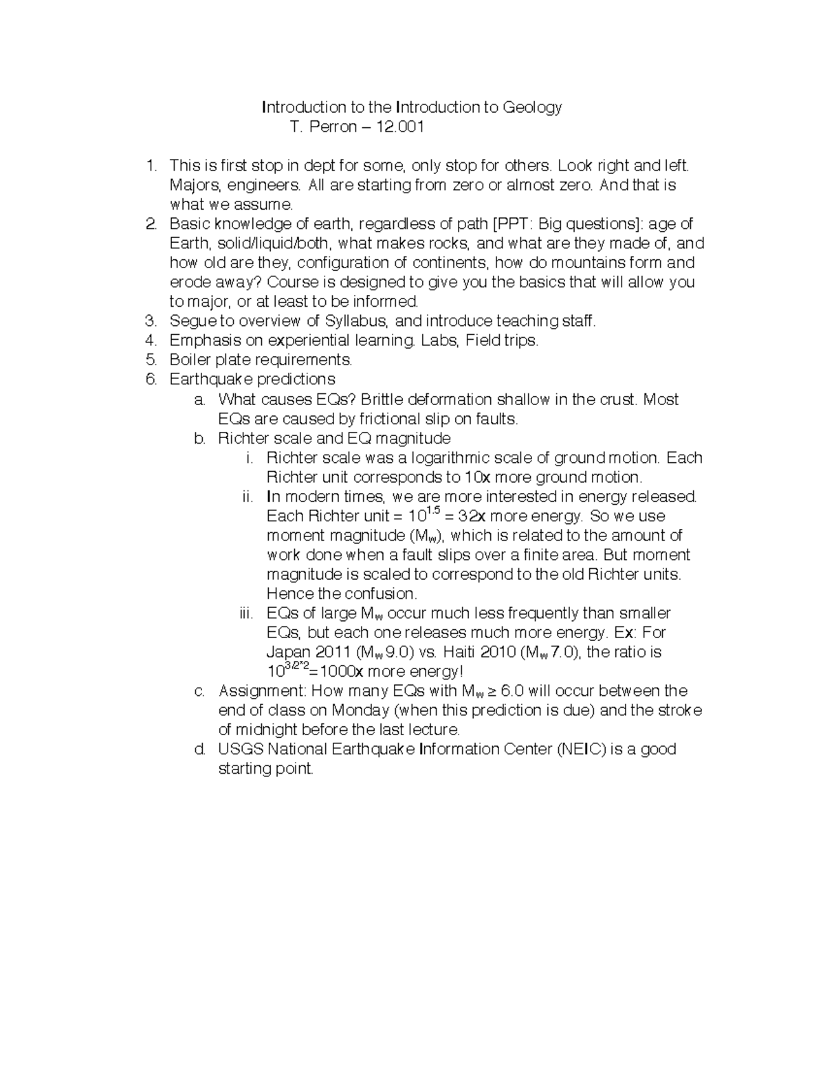 intro to geological science notes - Introduction to the Introduction to ...