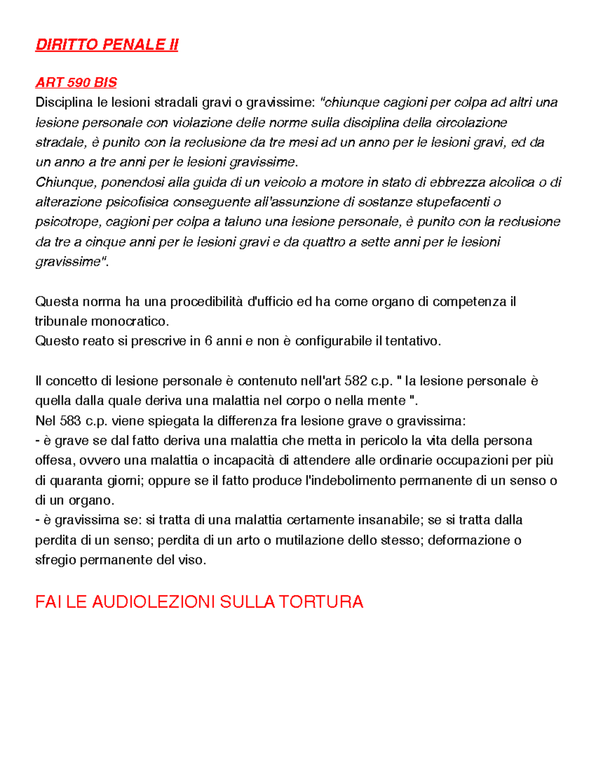 art 590 bis codice penale