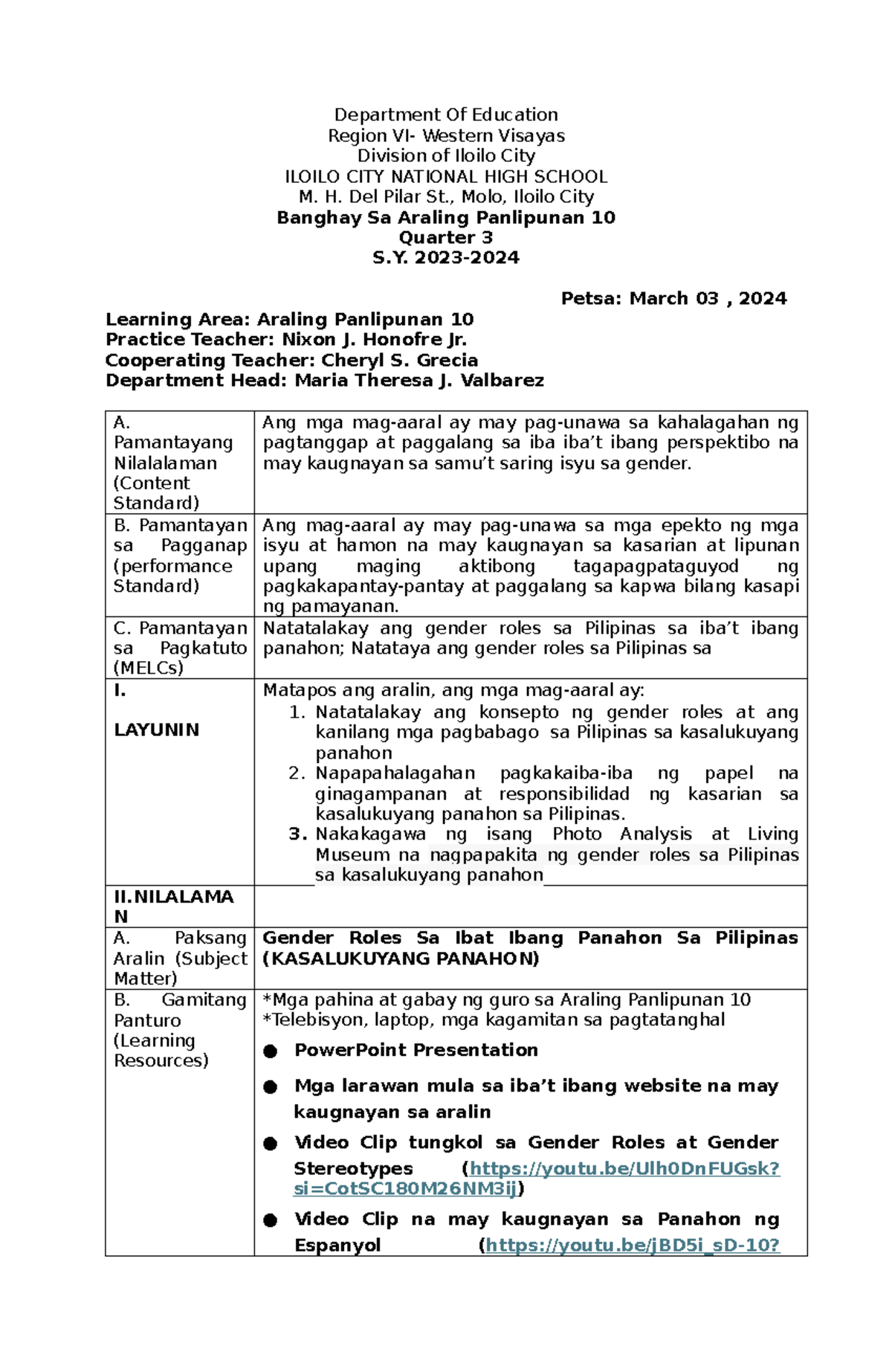 Final Demo Department Of Education Region Vi Western Visayas Division Of Iloilo City Iloilo 7629