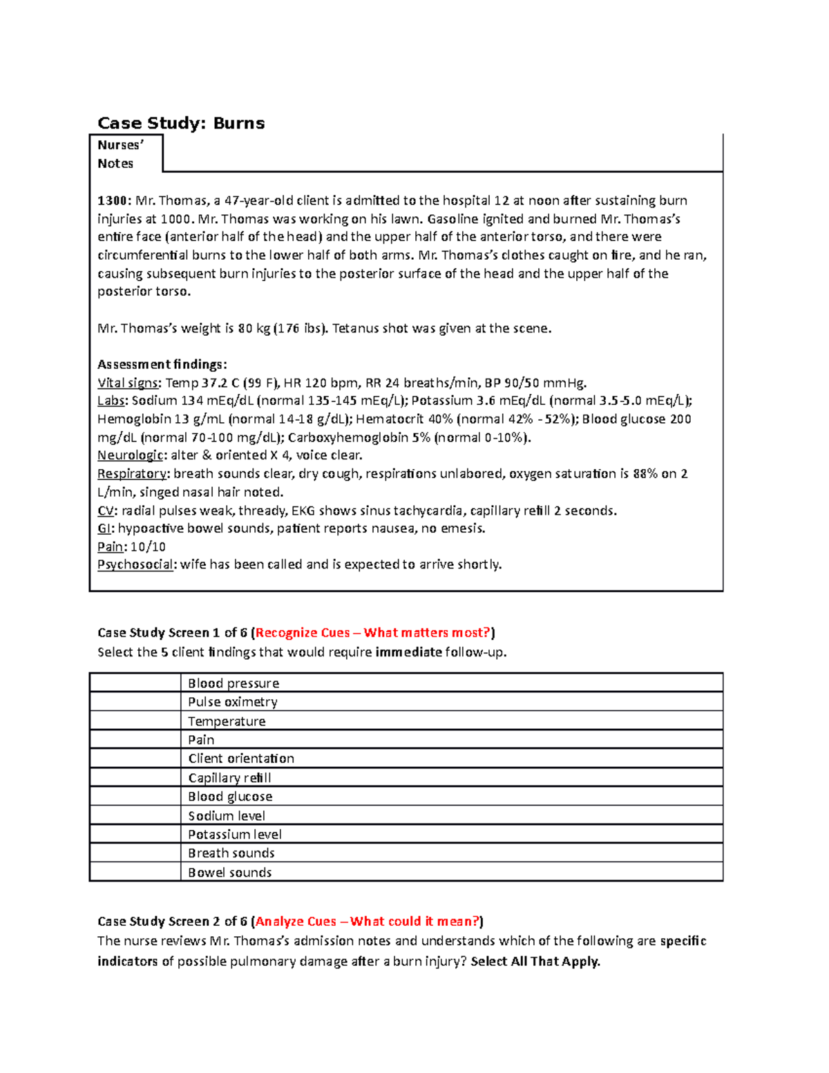 case study nursing burns