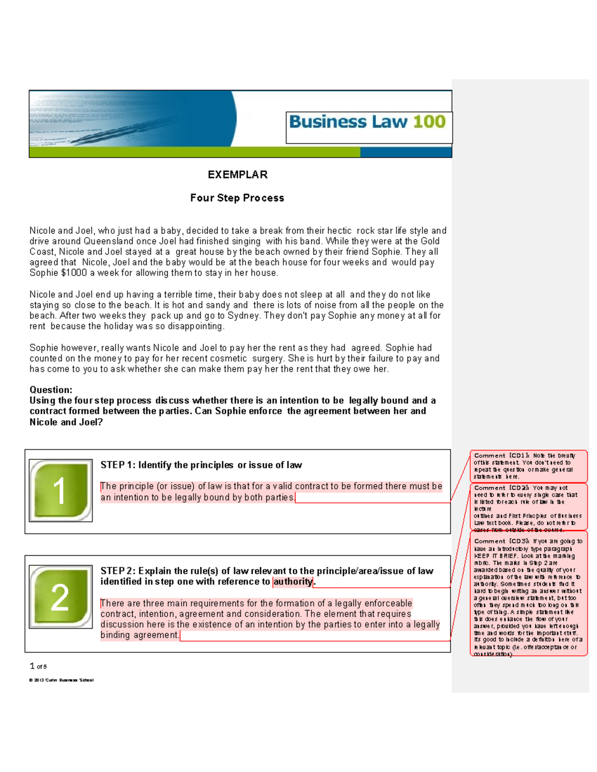 Four+Step+Process+-+ Exemplar sem22013 (5) - 1 of 5 © 2013 Curtin ...