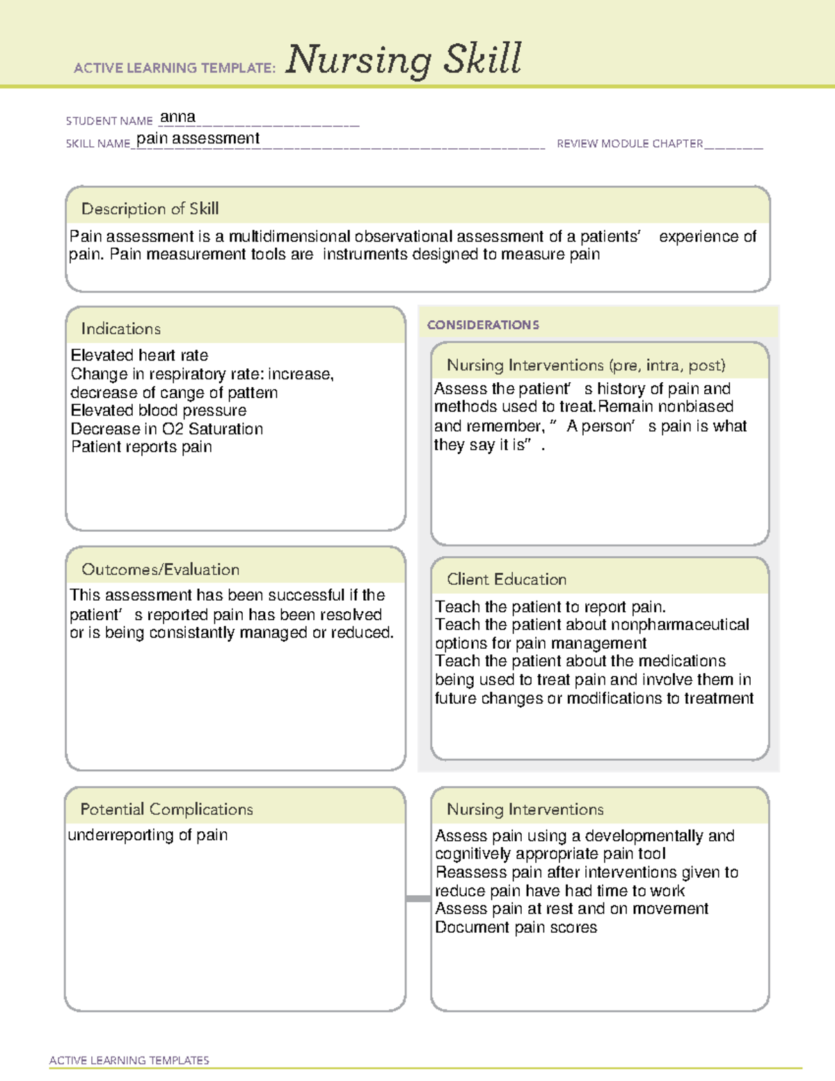 Template 2 - NURS 127 - ACTIVE LEARNING TEMPLATES Nursing Skill STUDENT ...