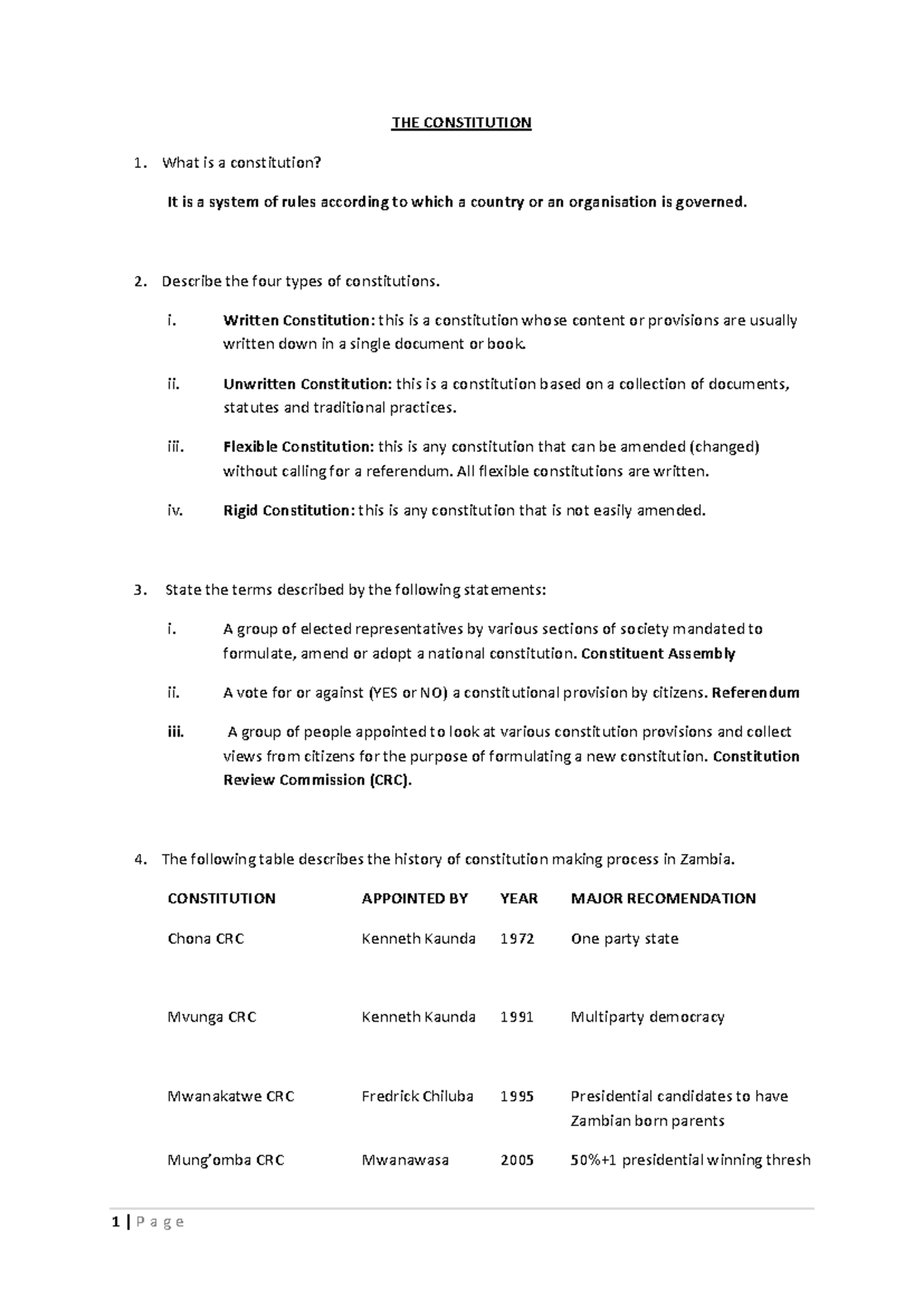 Civic pamphlet questions 10 12 11 the constitution what is a