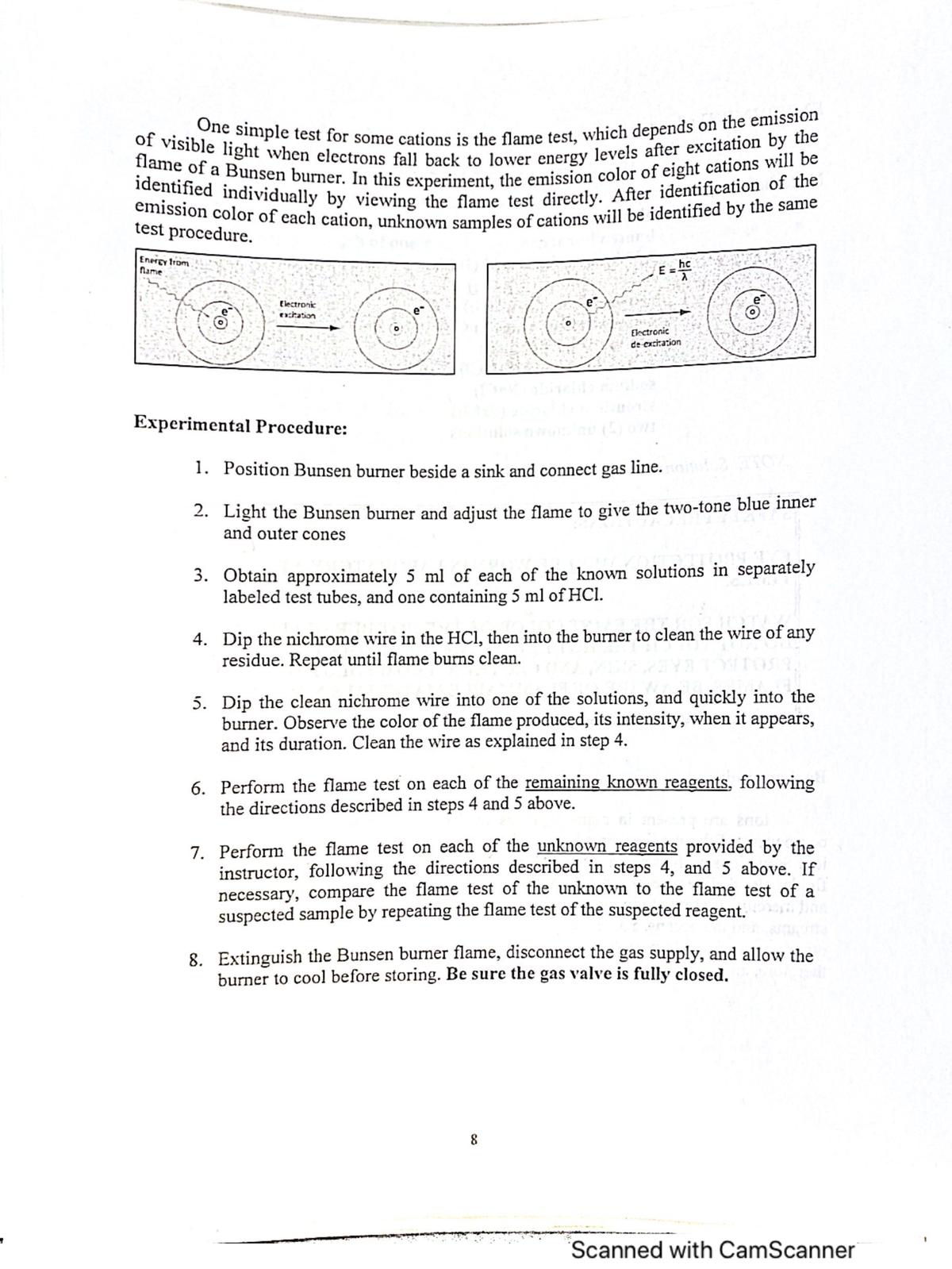 Experiment 2 Flame test CHEM 1101 Studocu