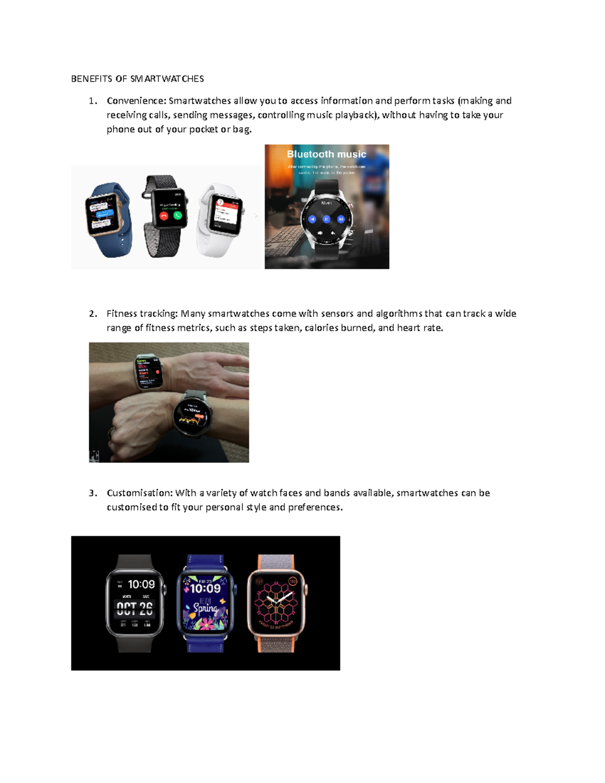BenefitsOF Smartwatches BENEFITS OF SMARTWATCHES Convenience
