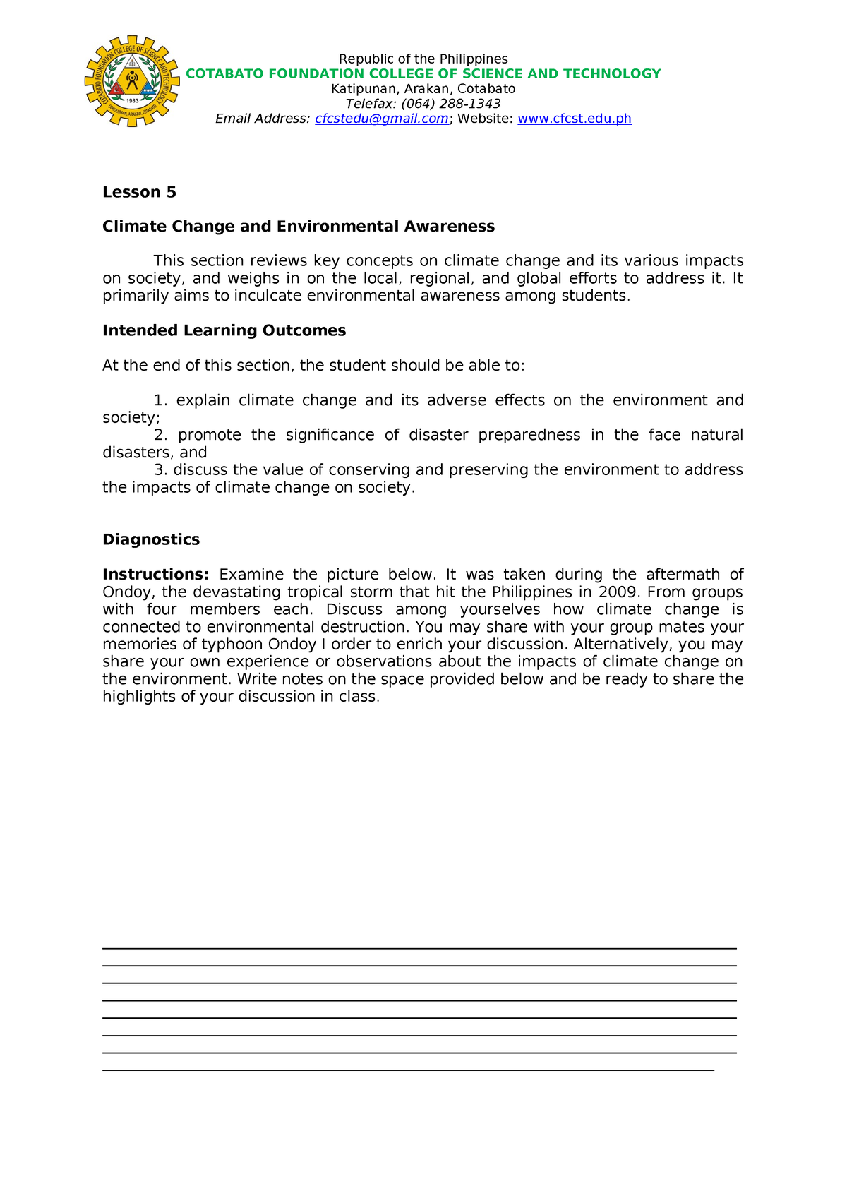 Module 3 Section 5 - BENLAC - COTABATO FOUNDATION COLLEGE OF SCIENCE ...