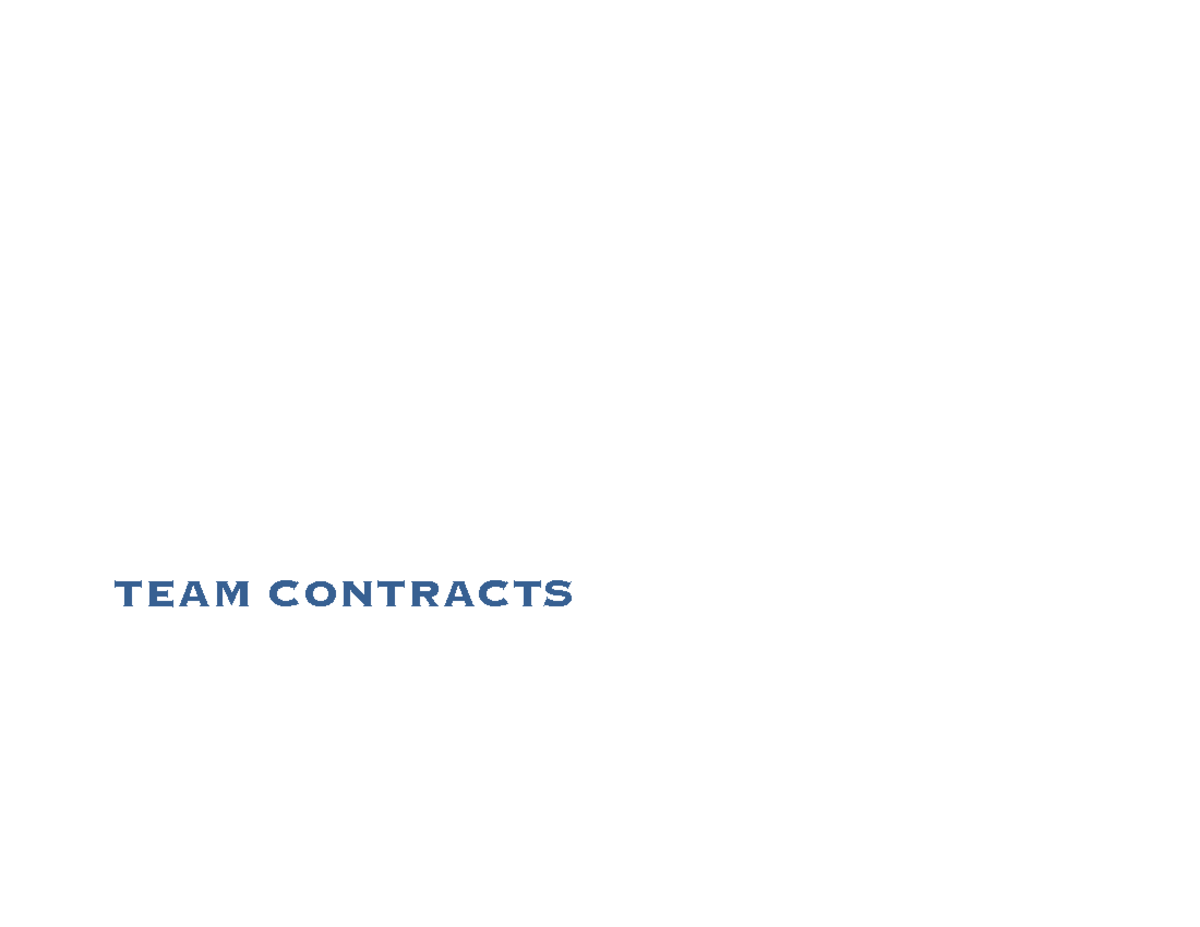 Team Contracts - Intro slides - TEAM CONTRACTS Discussion Topics for ...