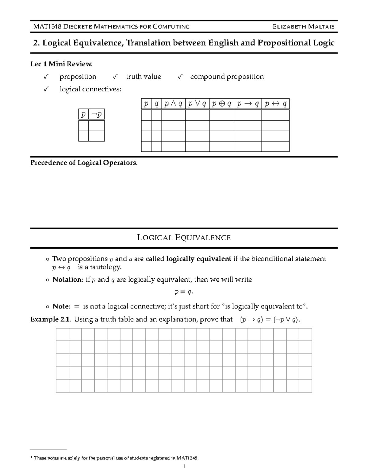 Mat1348 notes 02 lec note mat1348 discrete mathematics for