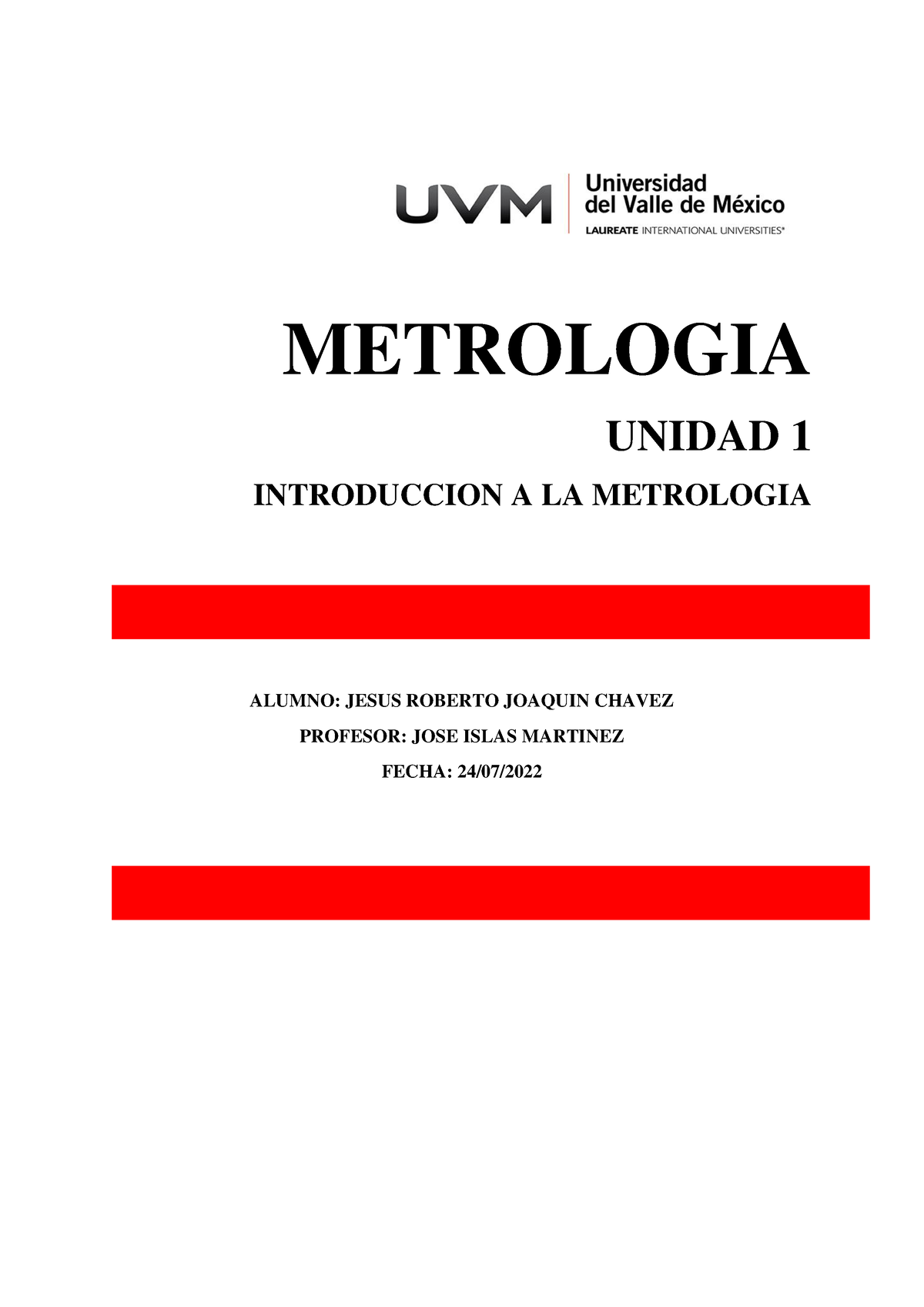 Actividad 1 Ejercicios Metrologia Unidad 1 Introduccion A La