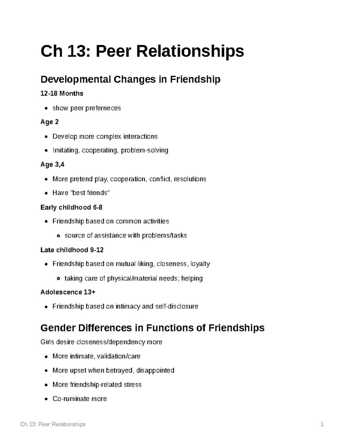 Ch 13 Peer Relationships - Ch 13: Peer Relationships Developmental ...