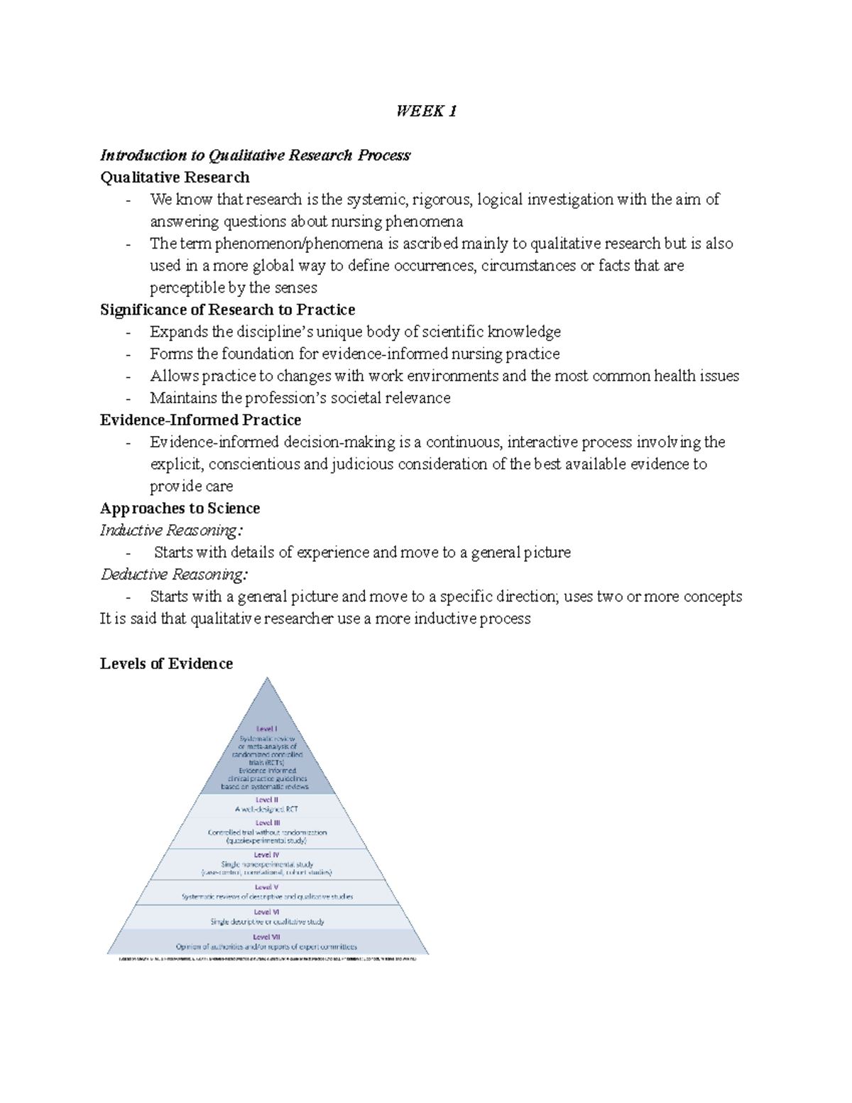 Reseach notes - WEEK 1 Introduction to Qualitative Research Process ...