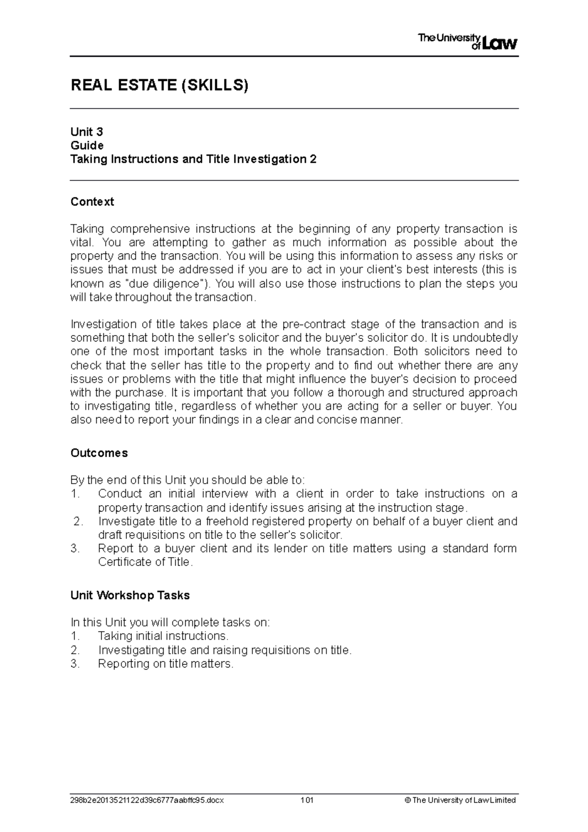 2324 re ws03 ce01 guide Course material REAL ESTATE (SKILLS) Unit 3