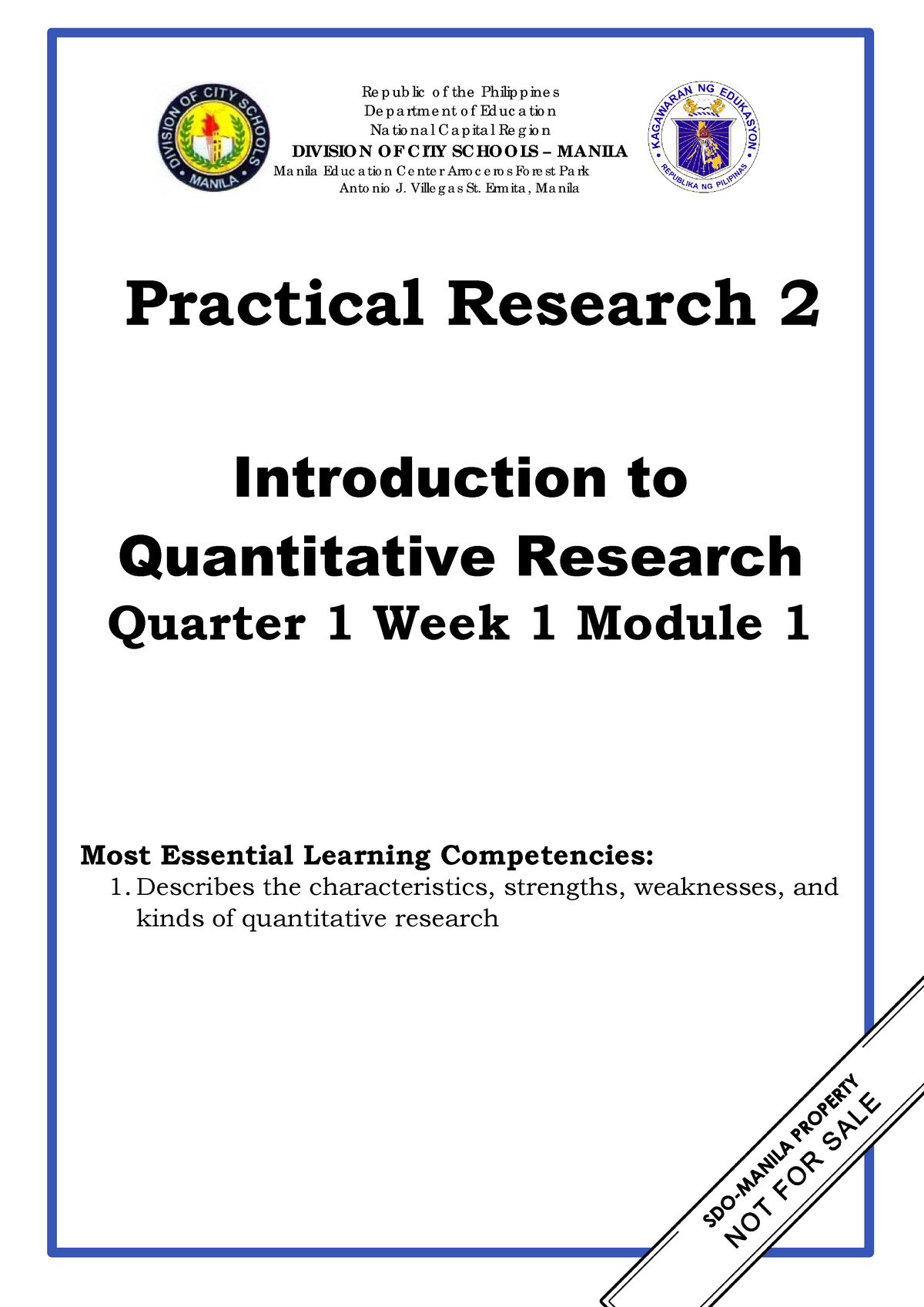 Practical- Research-2 Q1 W1 Mod1 - Re P Ub Lic O F The Philip P Ine S ...