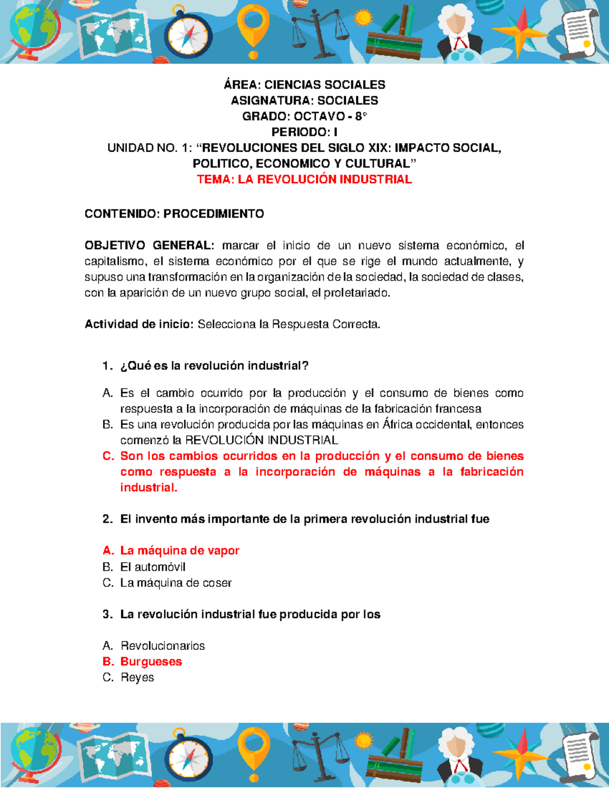 Cartilla Sociales Octavo Área Ciencias Sociales Asignatura Sociales Grado Octavo 8 2184