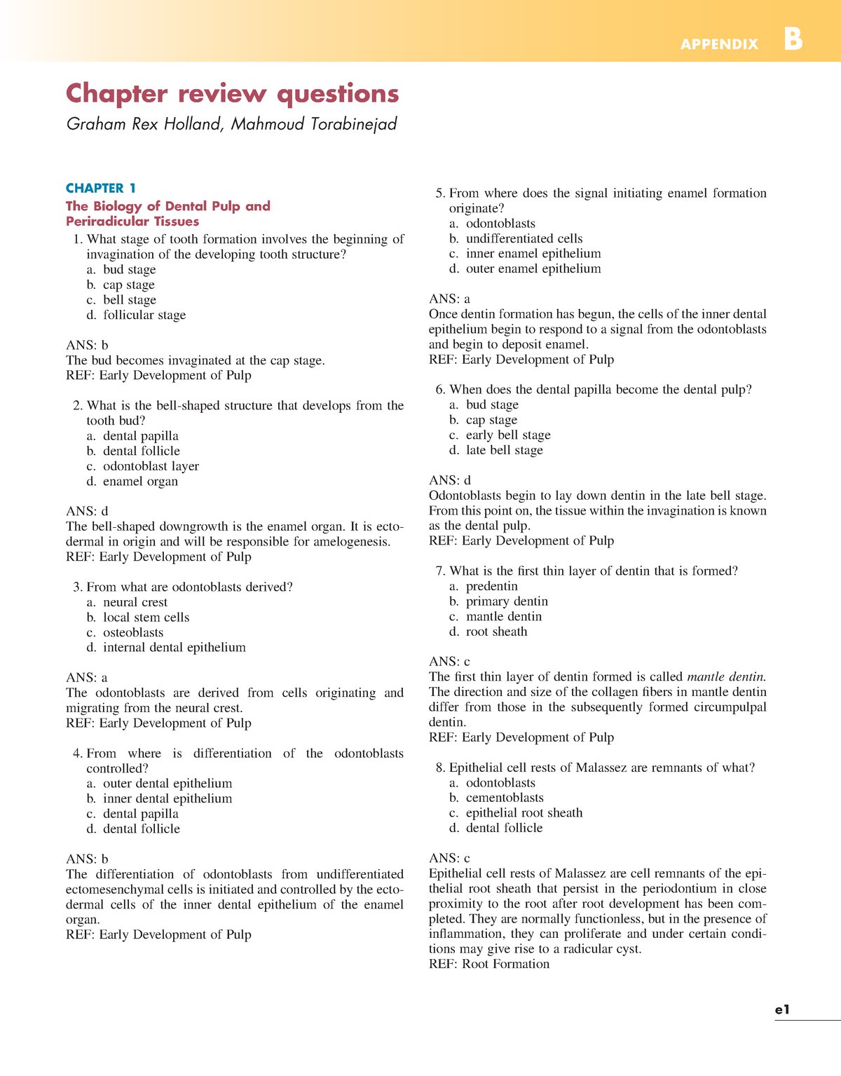 Endontics MCQ - endodontics MCQ test - e Chapter review questions ...