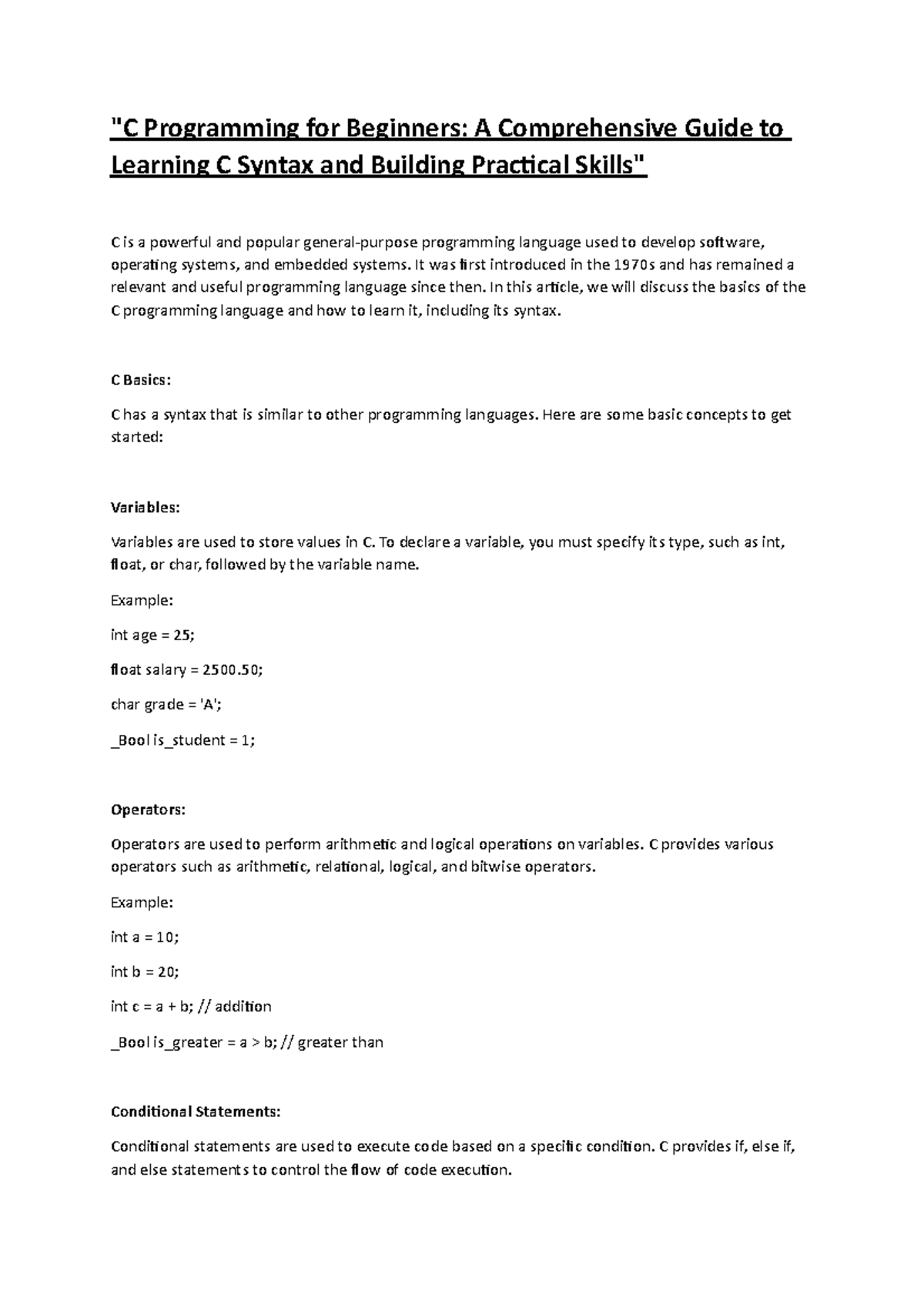 C Programming for Beginners - It was first introduced in the 1970s and ...