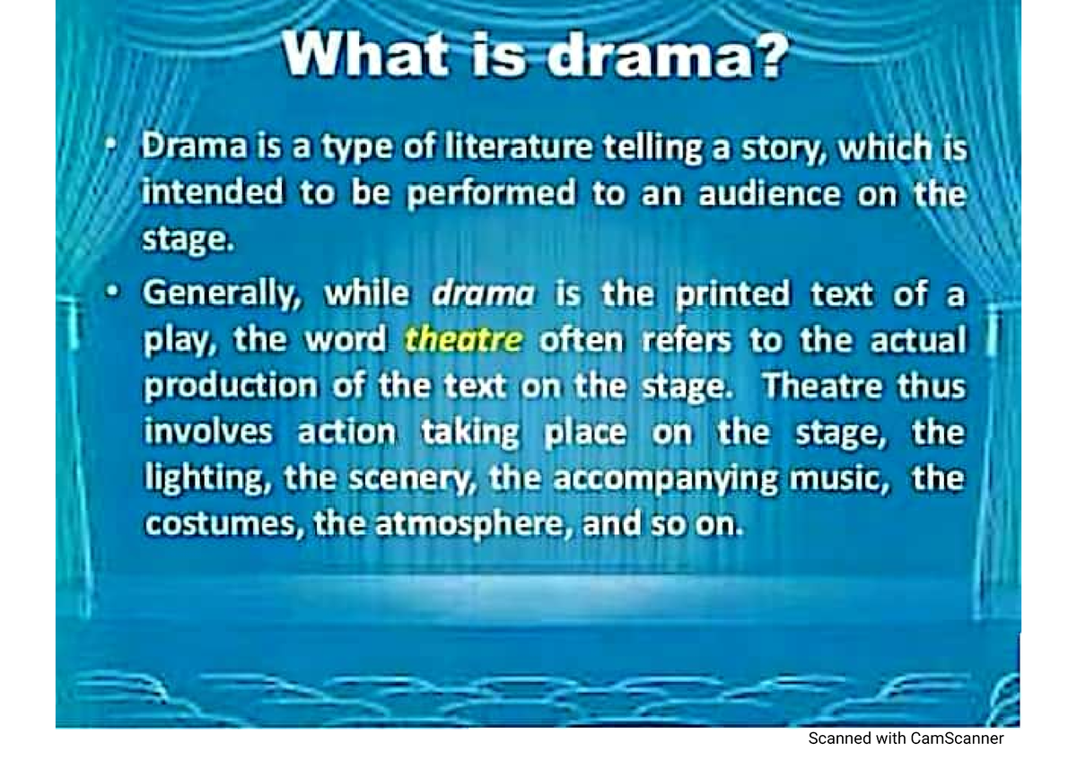 Origin of Drama, its types - Literature notes - Studocu