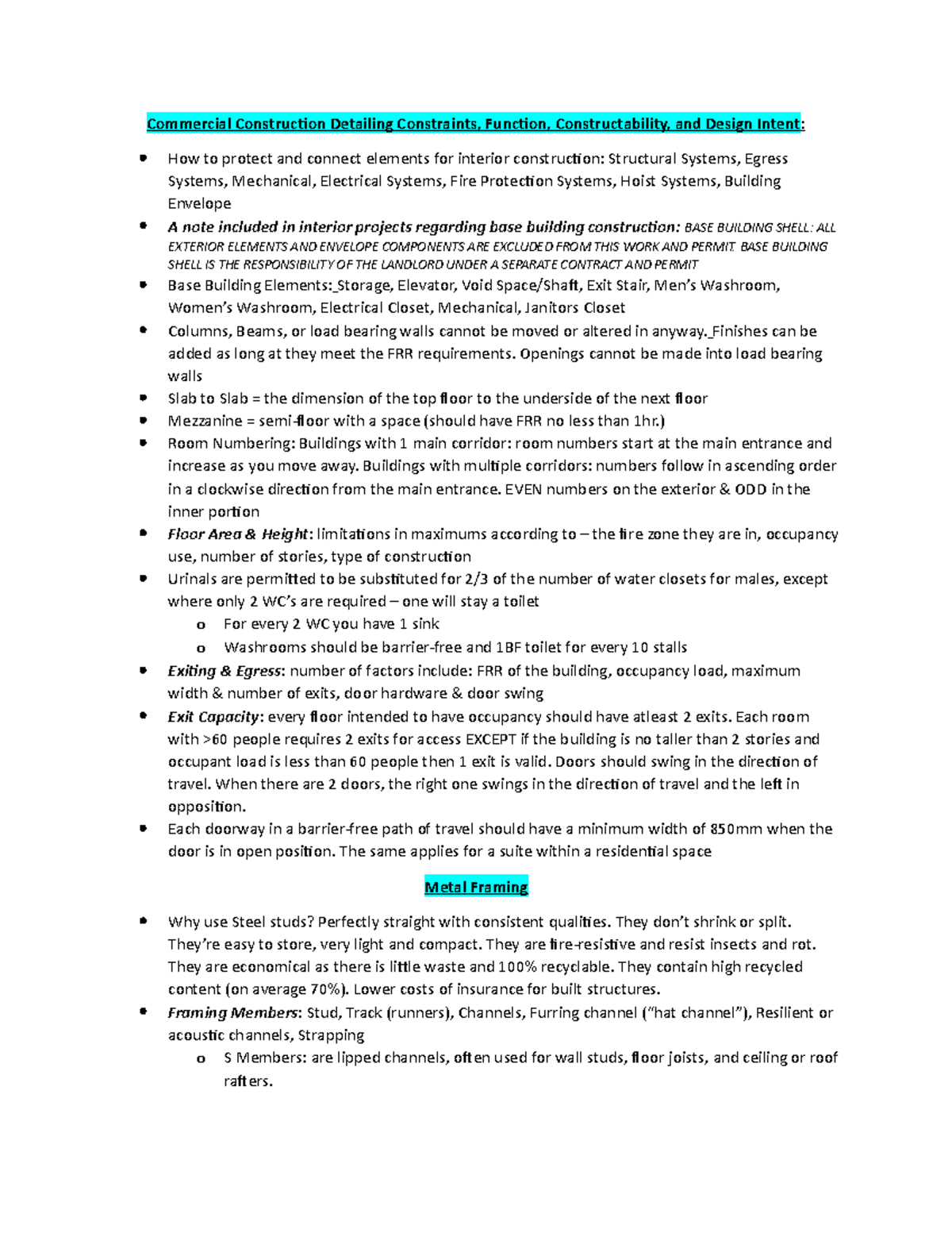 Construction Docs Notes - Interior Products and Materials - Commercial ...