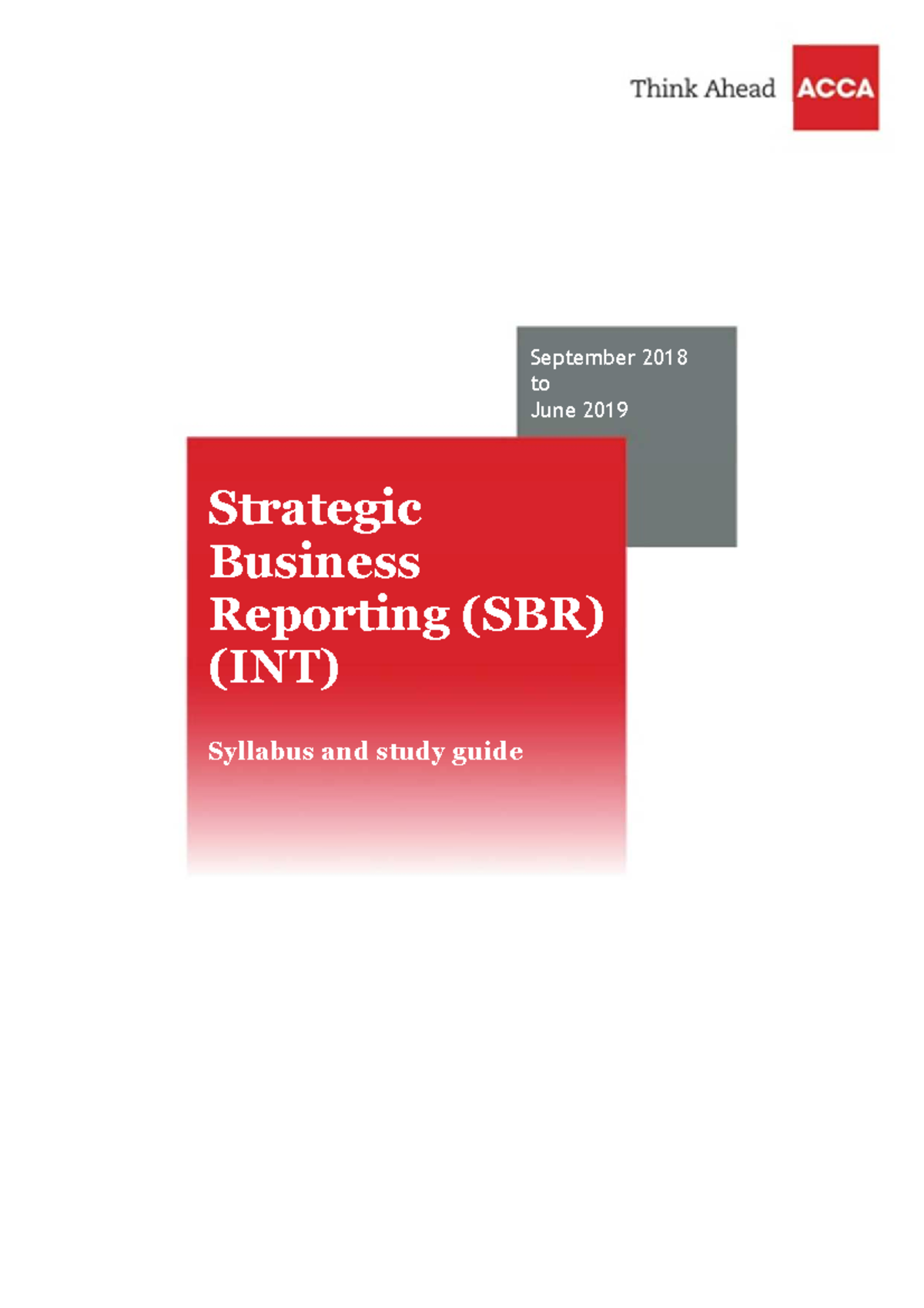 Strategic Business Reporting SBR INT Str - Strategic Business Reporting ...