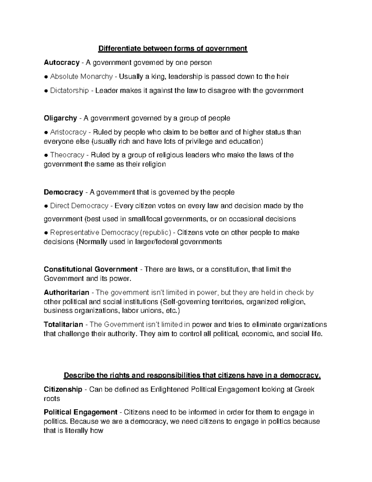 POS2041 Summary OF Chapter 1 - Differentiate Between Forms Of ...