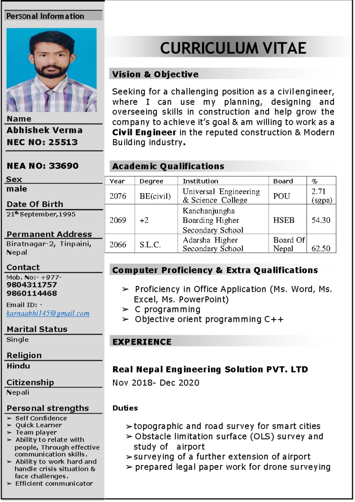 Per SOnal Information-converted - PerSOnal Information CURRICULUM VITAE ...