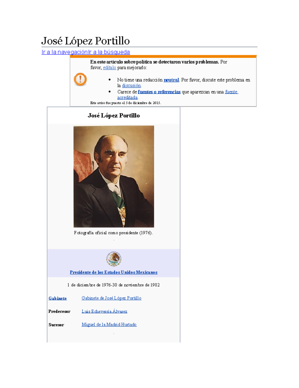 José López Portillo - biografia jose - José López Portillo Ir a la ...