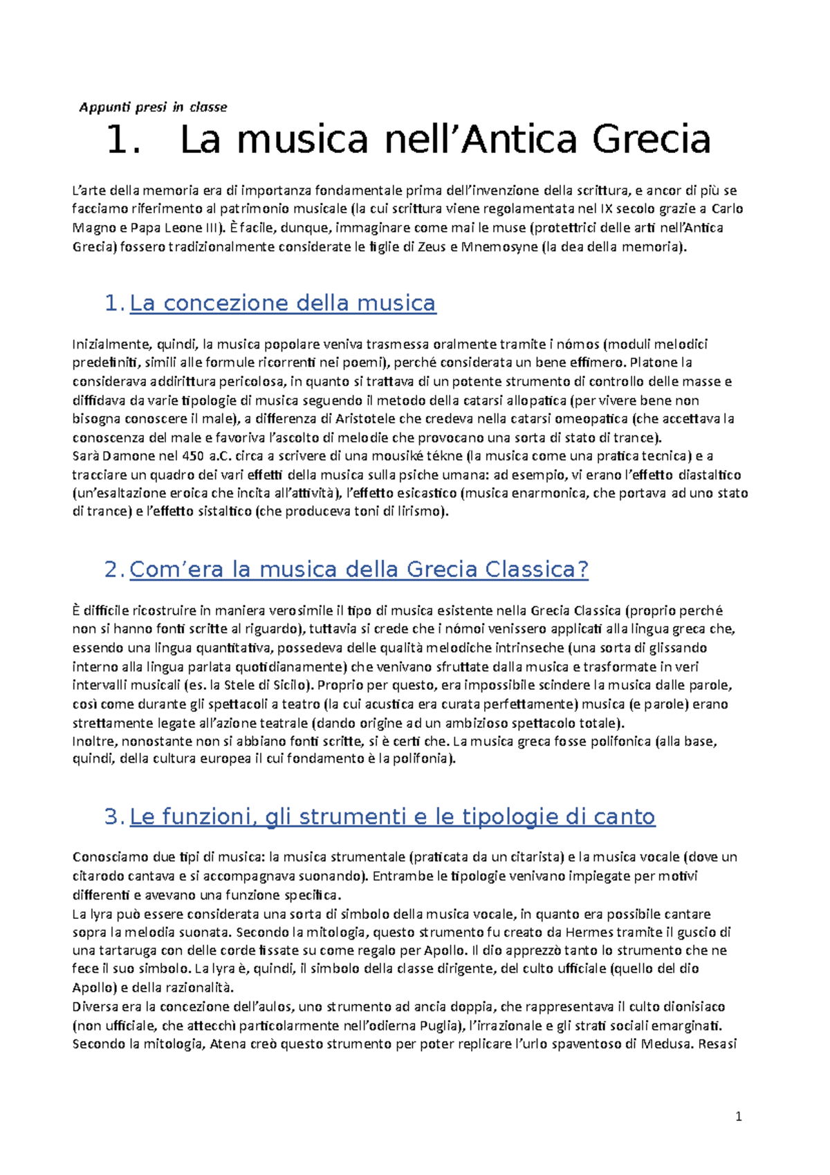 Storia Della Musica Moderna E Contemporanea.pdf - 1 Appunt Presi In ...